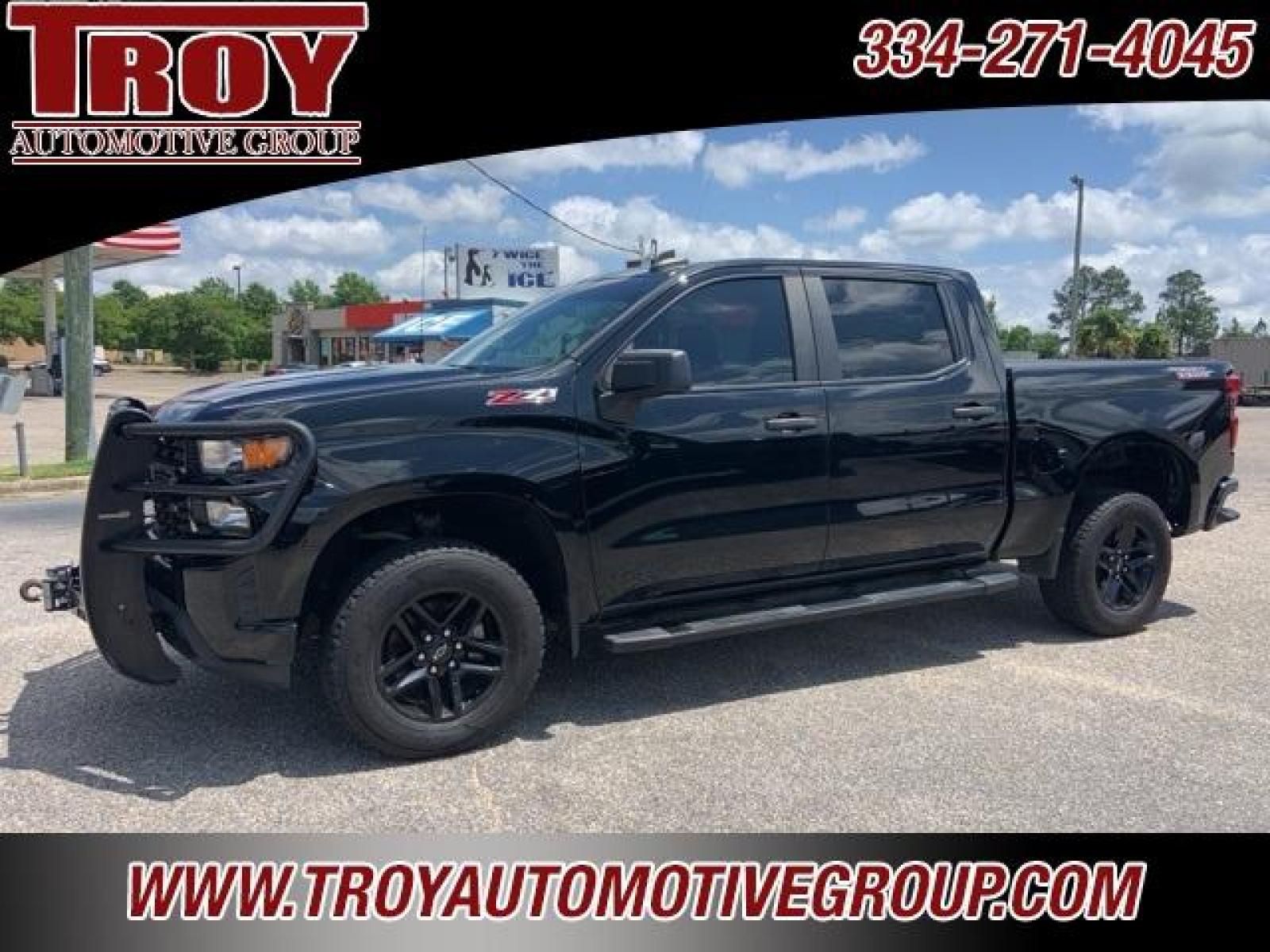 2021 Black /Jet Black Chevrolet Silverado 1500 Custom Trail Boss (3GCPYCEF1MG) with an EcoTec3 5.3L V8 engine, Automatic transmission, located at 6812 Atlanta Hwy, Montgomery, AL, 36117, (334) 271-4045, 32.382118, -86.178673 - 1-Owner!!<br>Full Police Package Truck!!<br>Lights-Sirens-CB!!<br>HDX Brush Guard!!<br>Winch!!<br>Flip Up Bedcover!! - Photo #2