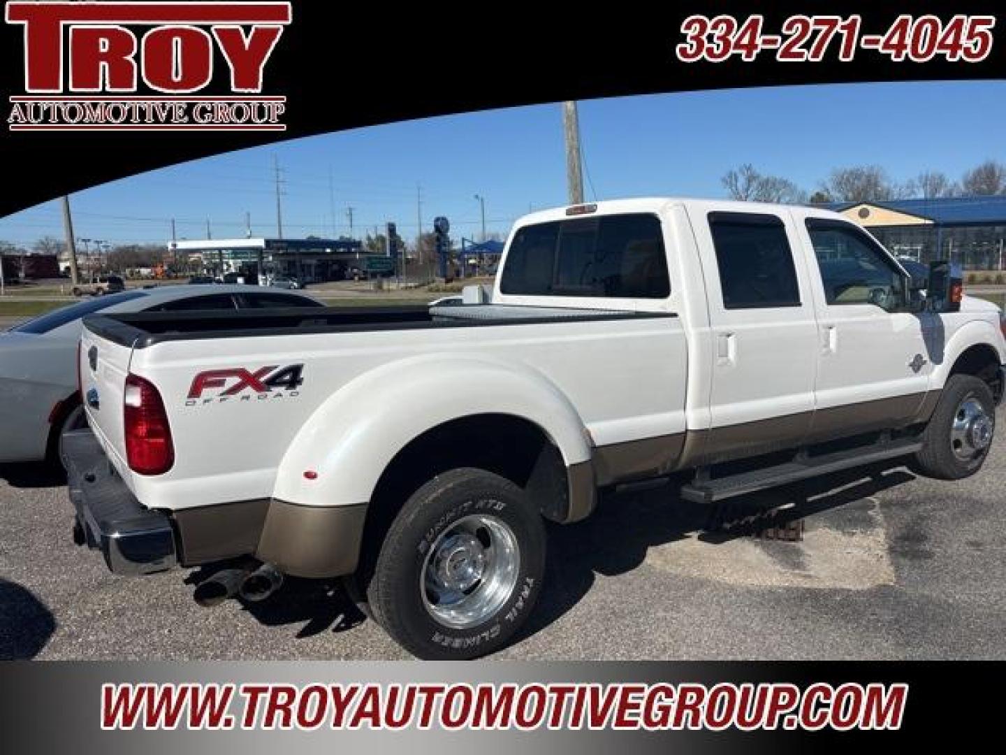 2014 White /Pecan Ford F-350SD Lariat (1FT8W3DT1EE) with an Power Stroke 6.7L V8 DI 32V OHV Turbodiesel engine, Automatic transmission, located at 6812 Atlanta Hwy, Montgomery, AL, 36117, (334) 271-4045, 32.382118, -86.178673 - Recent Arrival!<br>Power Sunroof!!<br>FX4 Package!!<br>2-Master Keys!!<br><br><br>White 2014 Ford F-350SD Lariat 4WD DRW Power Stroke 6.7L V8 DI 32V OHV Turbodiesel TorqShift 6-Speed Automatic with Overdrive<br><br>Financing Available---Top Value for Trades.<br><br>Odometer is 96810 miles below mark - Photo#3