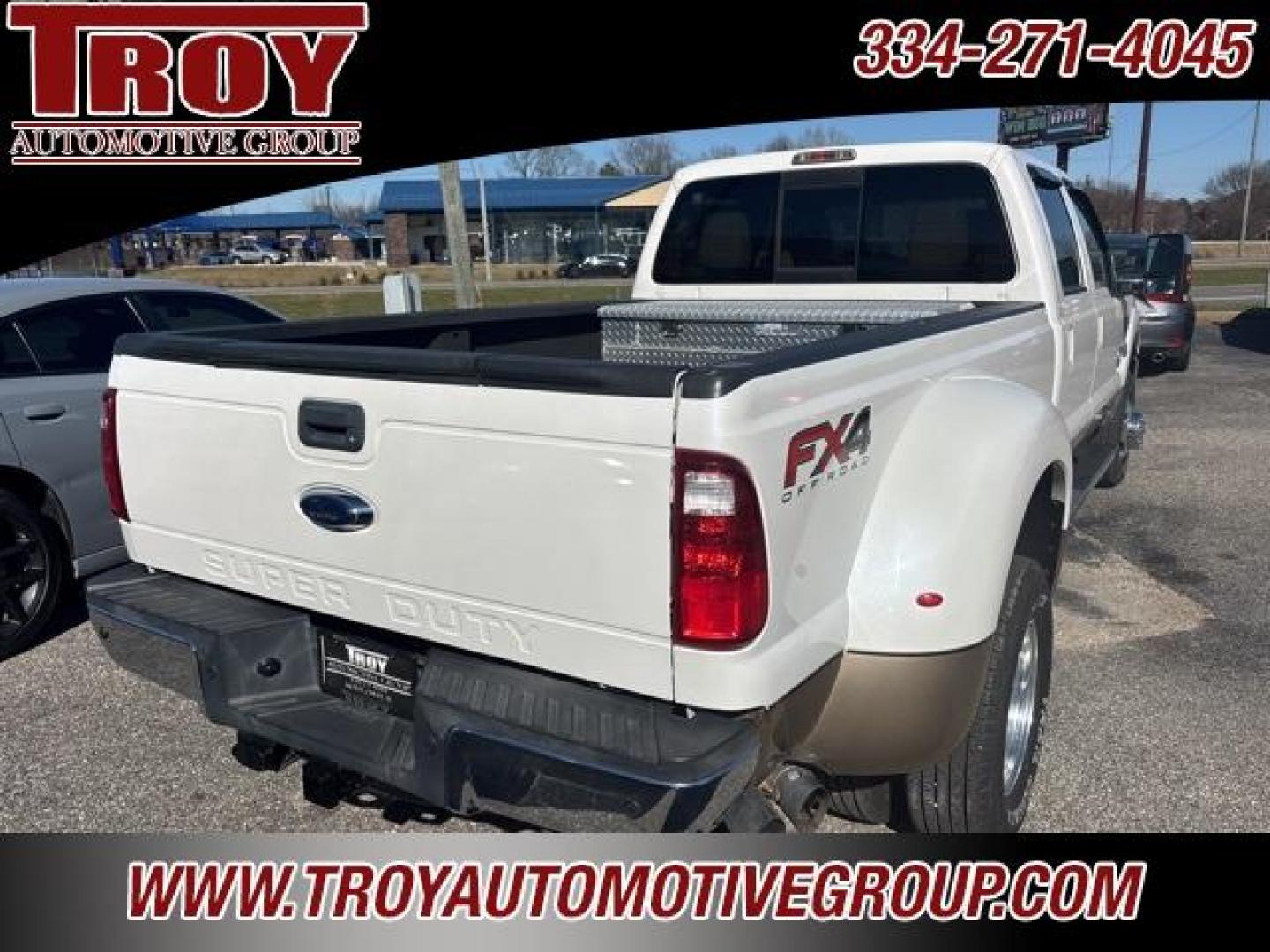 2014 White /Pecan Ford F-350SD Lariat (1FT8W3DT1EE) with an Power Stroke 6.7L V8 DI 32V OHV Turbodiesel engine, Automatic transmission, located at 6812 Atlanta Hwy, Montgomery, AL, 36117, (334) 271-4045, 32.382118, -86.178673 - Recent Arrival!<br>Power Sunroof!!<br>FX4 Package!!<br>2-Master Keys!!<br><br><br>White 2014 Ford F-350SD Lariat 4WD DRW Power Stroke 6.7L V8 DI 32V OHV Turbodiesel TorqShift 6-Speed Automatic with Overdrive<br><br>Financing Available---Top Value for Trades.<br><br>Odometer is 96810 miles below mark - Photo#4