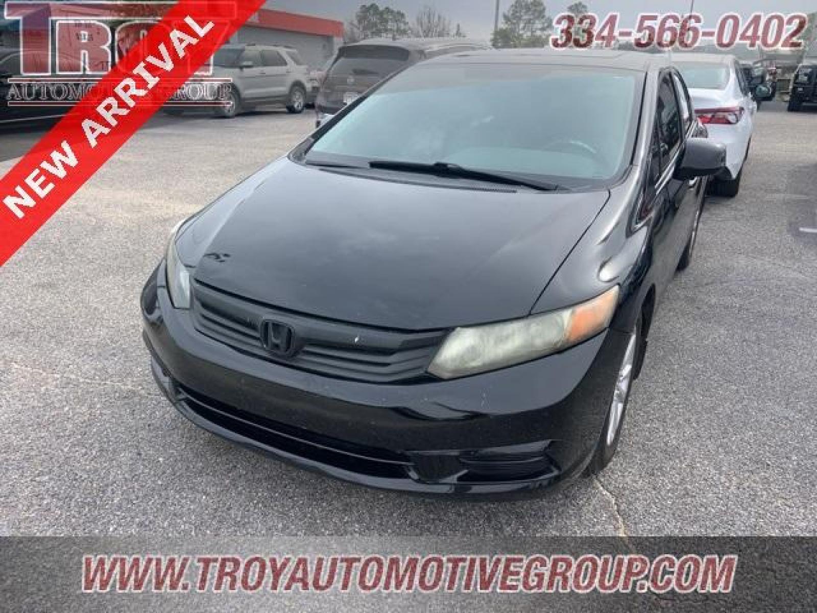 2012 Crystal Black Pearl /Gray Honda Civic EX (2HGFB2F85CH) with an 1.8L I4 SOHC 16V i-VTEC engine, Automatic transmission, located at 6812 Atlanta Hwy, Montgomery, AL, 36117, (334) 271-4045, 32.382118, -86.178673 - Crystal Black Pearl 2012 Honda Civic EX FWD 1.8L I4 SOHC 16V i-VTEC 5-Speed Automatic<br><br>Financing Available---Top Value for Trades.<br><br>28/39 City/Highway MPG<br><br><br>Awards:<br> * 2012 KBB.com Brand Image Awards<br>Kelley Blue Book Brand Image Awards are based on the Brand Watch(tm) stu - Photo #3