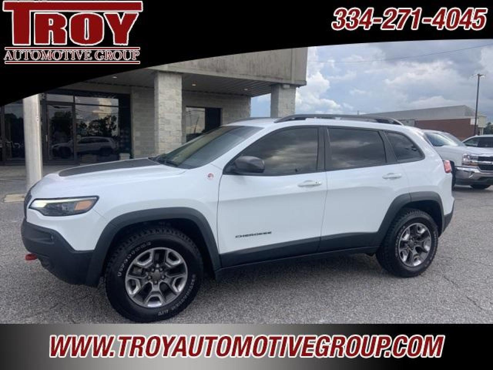 2019 Bright White Clearcoat /Black Jeep Cherokee Trailhawk (1C4PJMBXXKD) with an 3.2L V6 engine, Automatic transmission, located at 6812 Atlanta Hwy, Montgomery, AL, 36117, (334) 271-4045, 32.382118, -86.178673 - Photo #2