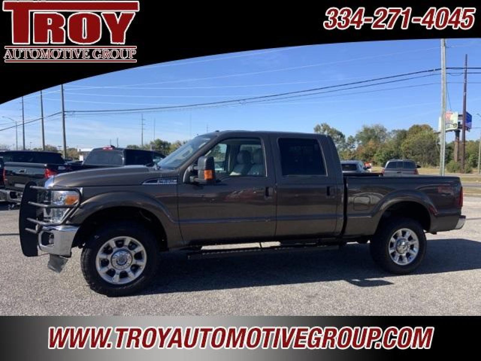 2016 Magnetic Metallic /Pecan Ford F-350SD Lariat (1FT8W3B68GE) with an 6.2L V8 EFI SOHC 16V Flex Fuel engine, Automatic transmission, located at 6812 Atlanta Hwy, Montgomery, AL, 36117, (334) 271-4045, 32.382118, -86.178673 - ABS brakes, Alloy wheels, Compass, Electronic Stability Control, Front dual zone A/C, Heated door mirrors, Illuminated entry, Low tire pressure warning, Remote keyless entry, Traction control.<br><br>Priced below KBB Fair Purchase Price!<br><br>Caribou Metallic 2016 Ford F-350SD Lariat 4WD 6.2L V8 E - Photo #2