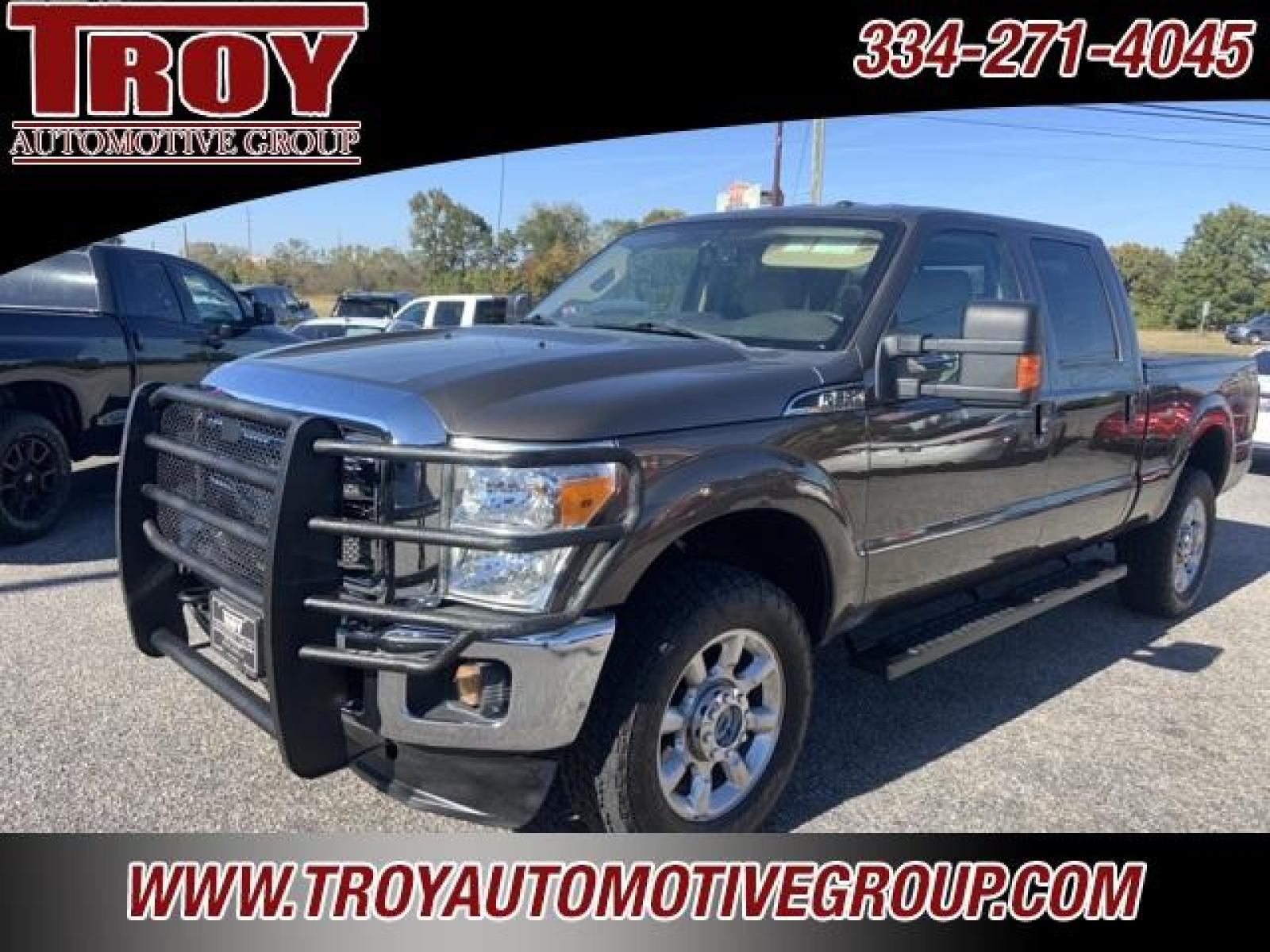 2016 Magnetic Metallic /Pecan Ford F-350SD Lariat (1FT8W3B68GE) with an 6.2L V8 EFI SOHC 16V Flex Fuel engine, Automatic transmission, located at 6812 Atlanta Hwy, Montgomery, AL, 36117, (334) 271-4045, 32.382118, -86.178673 - ABS brakes, Alloy wheels, Compass, Electronic Stability Control, Front dual zone A/C, Heated door mirrors, Illuminated entry, Low tire pressure warning, Remote keyless entry, Traction control.<br><br>Priced below KBB Fair Purchase Price!<br><br>Caribou Metallic 2016 Ford F-350SD Lariat 4WD 6.2L V8 E - Photo #4