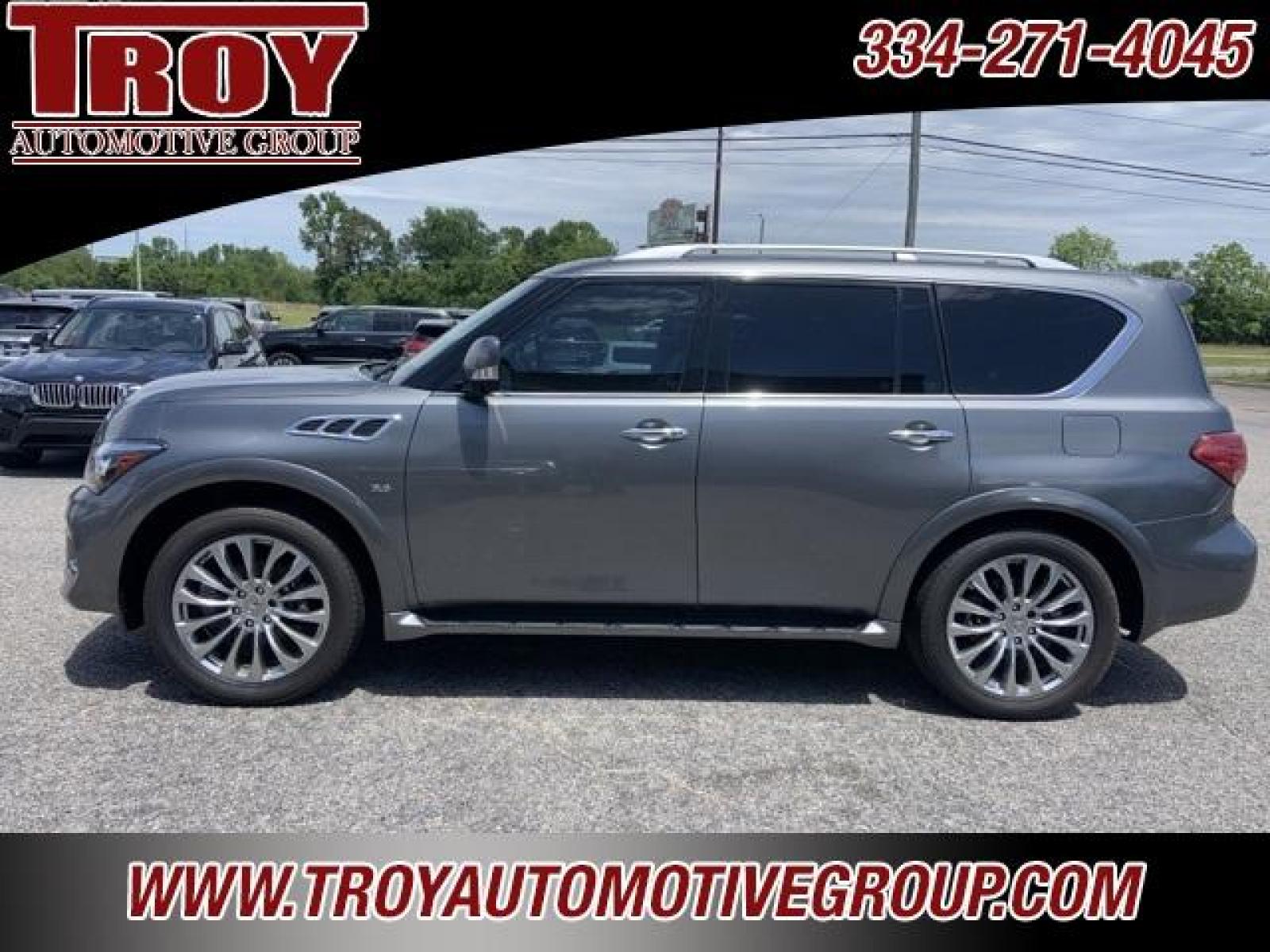 2017 Graphite Shadow /Graphite INFINITI QX80 Signature Edition (JN8AZ2ND6H9) with an 5.6L V8 engine, Automatic transmission, located at 6812 Atlanta Hwy, Montgomery, AL, 36117, (334) 271-4045, 32.382118, -86.178673 - Photo #0