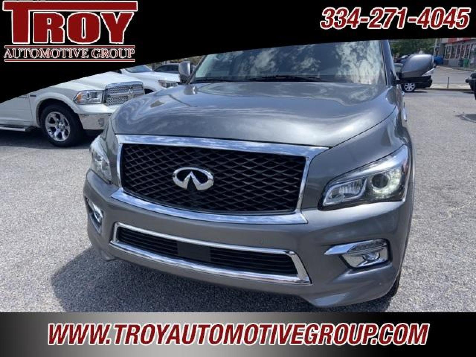 2017 Graphite Shadow /Graphite INFINITI QX80 Signature Edition (JN8AZ2ND6H9) with an 5.6L V8 engine, Automatic transmission, located at 6812 Atlanta Hwy, Montgomery, AL, 36117, (334) 271-4045, 32.382118, -86.178673 - Graphite Shadow 2017 INFINITI QX80 RWD 5.6L V8 7-Speed Automatic<br><br>Signature Edition!!<br><br>Financing Available---Top Value for Trades.<br><br><br>Awards:<br> * JD Power Initial Quality Study (IQS) * 2017 KBB.com 5-Year Cost to Own Award - Photo #3