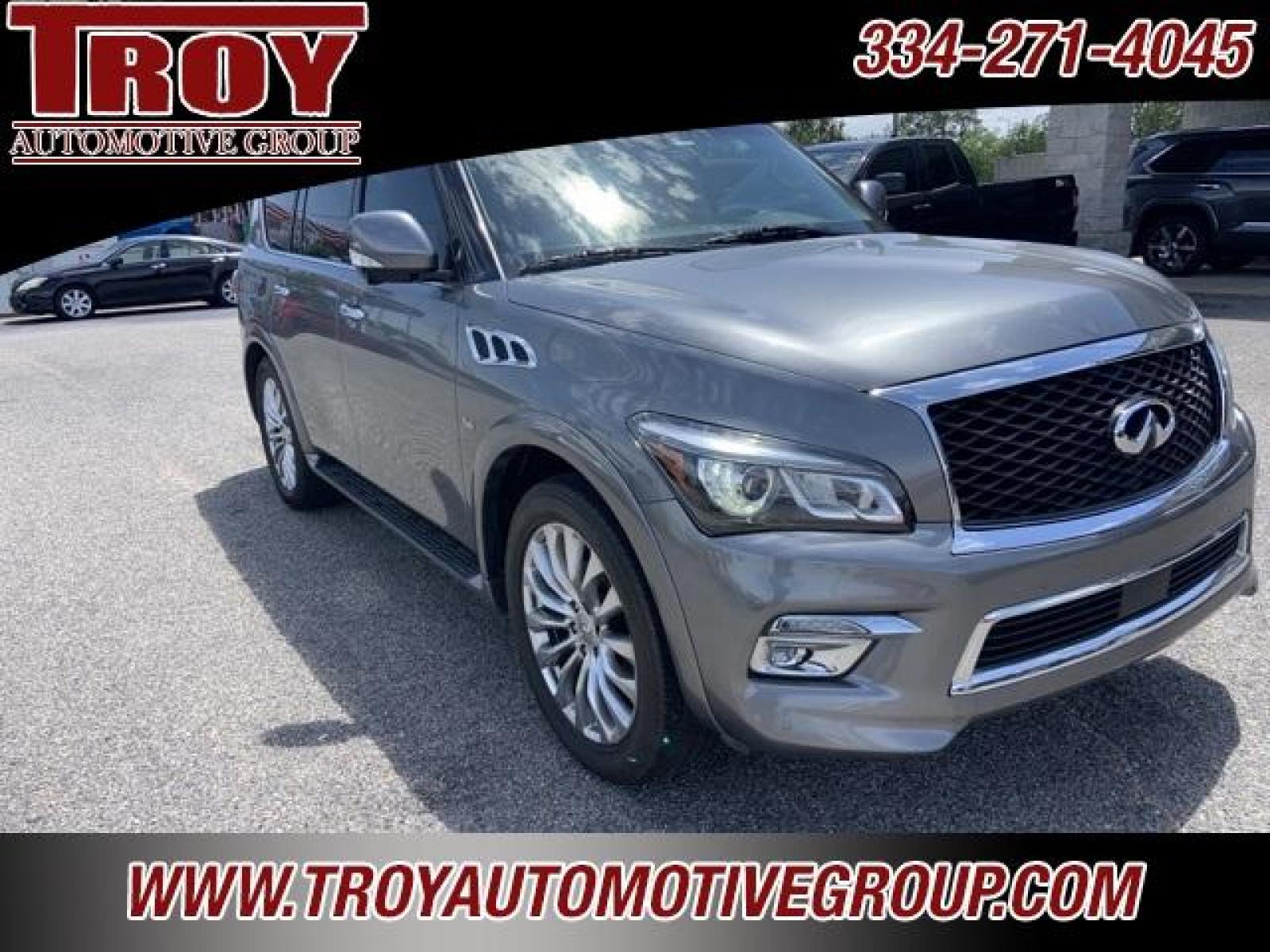 2017 Graphite Shadow /Graphite INFINITI QX80 Signature Edition (JN8AZ2ND6H9) with an 5.6L V8 engine, Automatic transmission, located at 6812 Atlanta Hwy, Montgomery, AL, 36117, (334) 271-4045, 32.382118, -86.178673 - Graphite Shadow 2017 INFINITI QX80 RWD 5.6L V8 7-Speed Automatic<br><br>Signature Edition!!<br><br>Financing Available---Top Value for Trades.<br><br><br>Awards:<br> * JD Power Initial Quality Study (IQS) * 2017 KBB.com 5-Year Cost to Own Award - Photo #5
