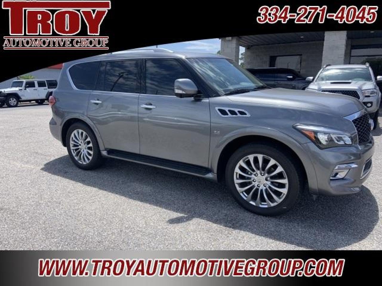 2017 Graphite Shadow /Graphite INFINITI QX80 Signature Edition (JN8AZ2ND6H9) with an 5.6L V8 engine, Automatic transmission, located at 6812 Atlanta Hwy, Montgomery, AL, 36117, (334) 271-4045, 32.382118, -86.178673 - Graphite Shadow 2017 INFINITI QX80 RWD 5.6L V8 7-Speed Automatic<br><br>Signature Edition!!<br><br>Financing Available---Top Value for Trades.<br><br><br>Awards:<br> * JD Power Initial Quality Study (IQS) * 2017 KBB.com 5-Year Cost to Own Award - Photo #6
