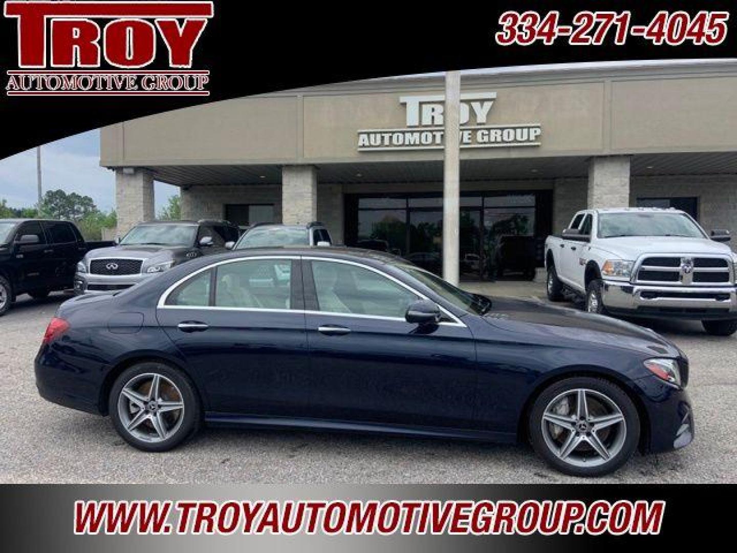 2019 Lunar Blue Metallic /Macchiato Beige/Black Mercedes-Benz E-Class E 450 (WDDZF6JBXKA) with an 3.0L V6 BiTurbo engine, Automatic transmission, located at 6812 Atlanta Hwy, Montgomery, AL, 36117, (334) 271-4045, 32.382118, -86.178673 - Blue 2019 Mercedes-Benz E-Class E 450 4MATIC 4MATIC 3.0L V6 BiTurbo 9-Speed Automatic<br><br>Financing Available---Top Value for Trades.<br><br>20/28 City/Highway MPG - Photo#0