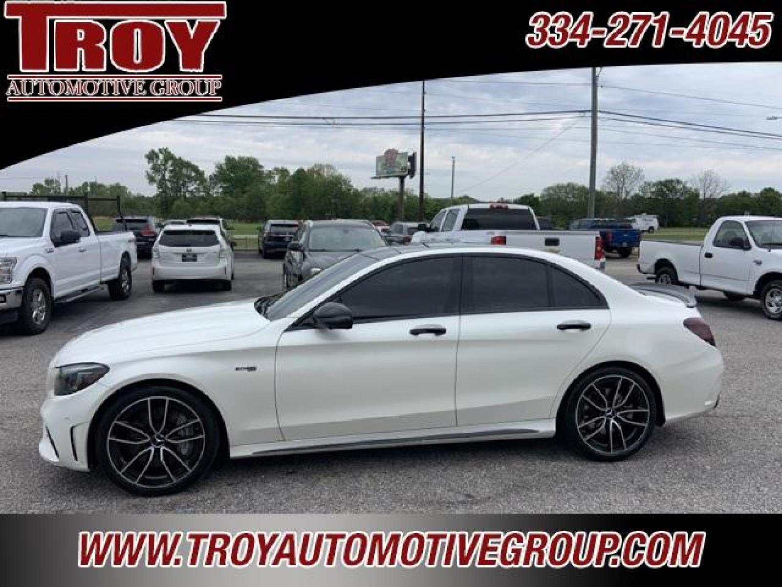 2020 White /Black Mercedes-Benz C-Class C 43 AMG (55SWF6EB7LU) with an 3.0L V6 BiTurbo engine, Automatic transmission, located at 6812 Atlanta Hwy, Montgomery, AL, 36117, (334) 271-4045, 32.382118, -86.178673 - Priced below KBB Fair Purchase Price!<br><br>White 2020 Mercedes-Benz C-Class C 43 AMG 4MATIC 4MATIC 3.0L V6 BiTurbo 9-Speed Automatic<br><br>Financing Available---Top Value for Trades.<br><br>19/27 City/Highway MPG<br><br><br>Awards:<br> * JD Power Initial Quality Study (IQS) - Photo #0