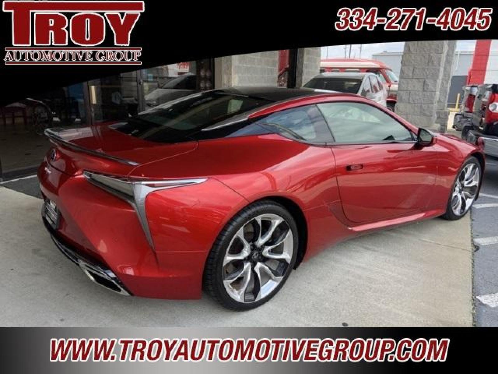 2018 Infrared /Black Lexus LC 500 (JTHHP5AY2JA) with an 5.0L DOHC engine, Automatic transmission, located at 6812 Atlanta Hwy, Montgomery, AL, 36117, (334) 271-4045, 32.382118, -86.178673 - Sport Package w/ Glass roof. $1,400<br>21 Forged Wheels $2,650<br>Carbon Fiber Package $2,398<br>Heads Up Display $900<br>Convenience Package. Blind Spot Rear Traffiic Cross<br> Alert Park Assist. $1,000<br>Limited Slip Differential $390<br>Mark Levinson Sound. $1,220<br>1-Owner-No Accidents - Photo #5