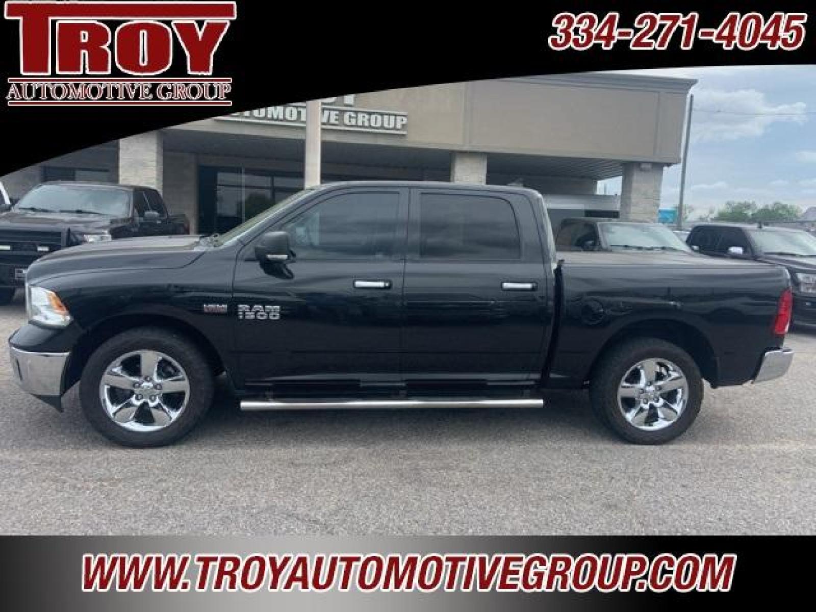 2017 Brilliant Black Crystal Pearlcoat /Diesel Gray/Black Ram 1500 Big Horn (1C6RR6LT1HS) with an HEMI 5.7L V8 Multi Displacement VVT engine, Automatic transmission, located at 6812 Atlanta Hwy, Montgomery, AL, 36117, (334) 271-4045, 32.382118, -86.178673 - Brilliant Black Crystal Pearlcoat 2017 Ram 1500 Big Horn RWD HEMI 5.7L V8 Multi Displacement VVT 8-Speed Automatic<br><br>Financing Available---Top Value for Trades.<br><br>Odometer is 8484 miles below market average! - Photo #0