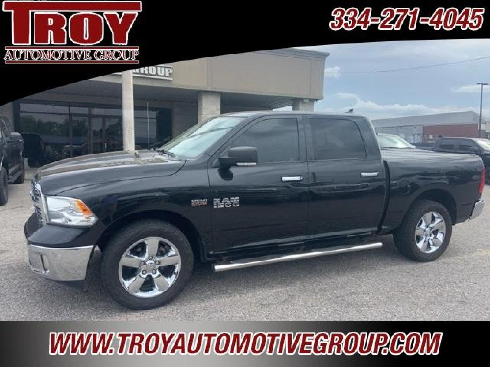 2017 Brilliant Black Crystal Pearlcoat /Diesel Gray/Black Ram 1500 Big Horn (1C6RR6LT1HS) with an HEMI 5.7L V8 Multi Displacement VVT engine, Automatic transmission, located at 6812 Atlanta Hwy, Montgomery, AL, 36117, (334) 271-4045, 32.382118, -86.178673 - Brilliant Black Crystal Pearlcoat 2017 Ram 1500 Big Horn RWD HEMI 5.7L V8 Multi Displacement VVT 8-Speed Automatic<br><br>Financing Available---Top Value for Trades.<br><br>Odometer is 8484 miles below market average! - Photo #1