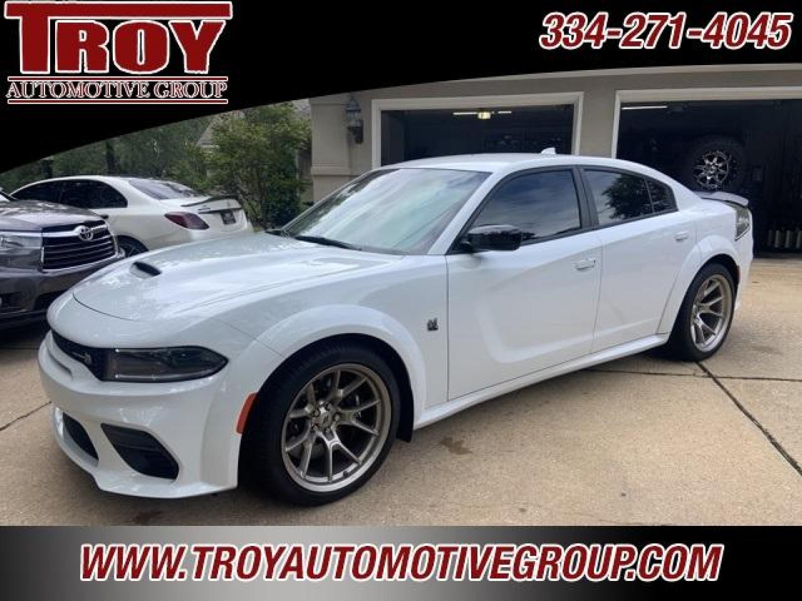 2023 White Knuckle Clearcoat /Black Dodge Charger R/T Scat Pack Widebody (2C3CDXGJ3PH) with an SRT HEMI 6.4L V8 MDS engine, Automatic transmission, located at 6812 Atlanta Hwy, Montgomery, AL, 36117, (334) 271-4045, 32.382118, -86.178673 - 1 of 300 Last Calls Swinger Edition<br> - Photo #3
