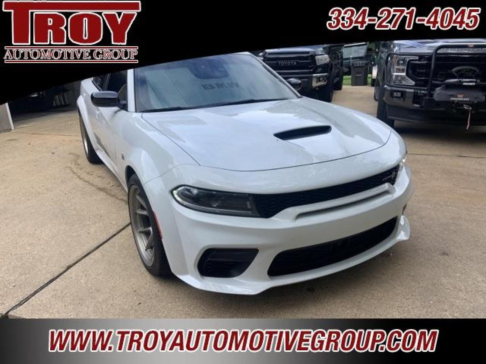 2023 White Knuckle Clearcoat /Black Dodge Charger R/T Scat Pack Widebody (2C3CDXGJ3PH) with an SRT HEMI 6.4L V8 MDS engine, Automatic transmission, located at 6812 Atlanta Hwy, Montgomery, AL, 36117, (334) 271-4045, 32.382118, -86.178673 - 1 of 300 Last Calls Swinger Edition<br> - Photo #7