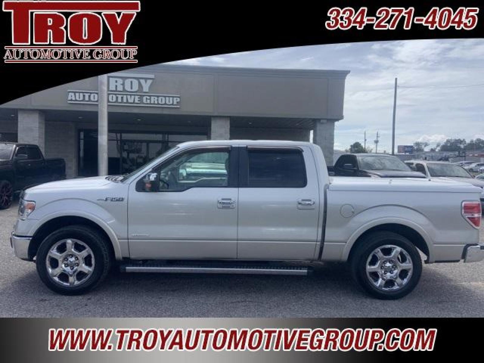 2013 White Platinum Metallic Tri-Coat /Pecan Ford F-150 Lariat (1FTFW1CT3DF) with an 3.5L V6 engine, Automatic transmission, located at 6812 Atlanta Hwy, Montgomery, AL, 36117, (334) 271-4045, 32.382118, -86.178673 - ABS brakes, Alloy wheels, Compass, Electronic Stability Control, Front dual zone A/C, Heated door mirrors, Heated front seats, Illuminated entry, Low tire pressure warning, Remote keyless entry, Traction control.<br><br><br>White Platinum Metallic Tri-Coat 2013 Ford F-150 Lariat RWD 3.5L V6 6-Speed - Photo #1