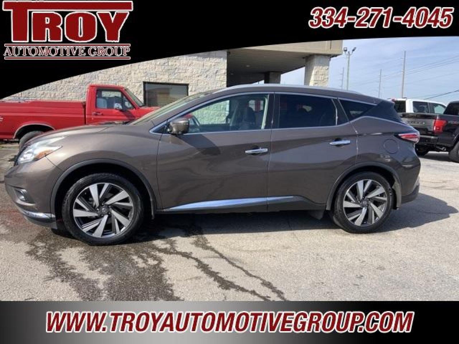 2018 Java Metallic /Mocha Nissan Murano Platinum (5N1AZ2MG8JN) with an 3.5L V6 DOHC 24V engine, CVT transmission, located at 6812 Atlanta Hwy, Montgomery, AL, 36117, (334) 271-4045, 32.382118, -86.178673 - Java Metallic 2018 Nissan Murano Platinum FWD 3.5L V6 DOHC 24V CVT with Xtronic<br><br>Financing Available---Top Value for Trades.<br><br>21/28 City/Highway MPG - Photo #0