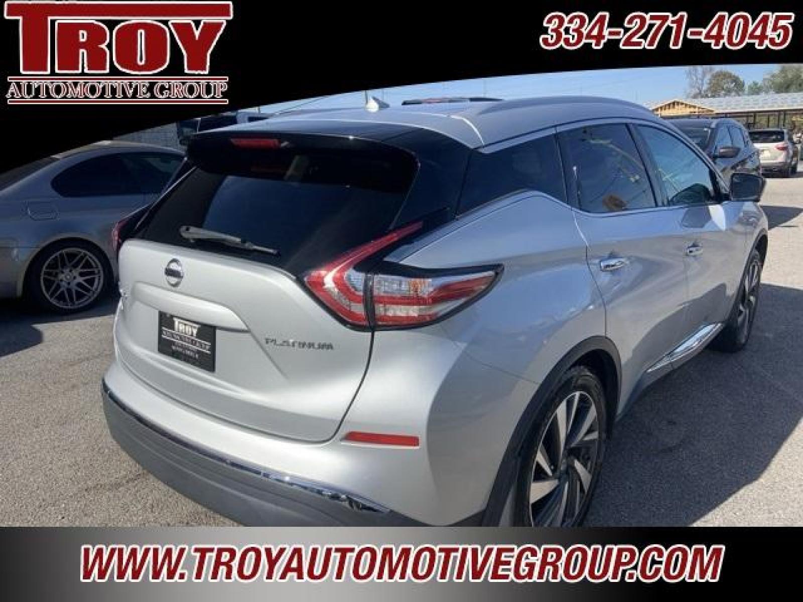 2016 Brilliant Silver Metallic /Brown Nissan Murano Platinum (5N1AZ2MG5GN) with an 3.5L V6 DOHC engine, CVT transmission, located at 6812 Atlanta Hwy, Montgomery, AL, 36117, (334) 271-4045, 32.382118, -86.178673 - Brilliant Silver Metallic 2016 Nissan Murano Platinum FWD 3.5L V6 DOHC CVT with Xtronic<br><br>Financing Available---Top Value for Trades.<br><br>21/28 City/Highway MPG - Photo #12