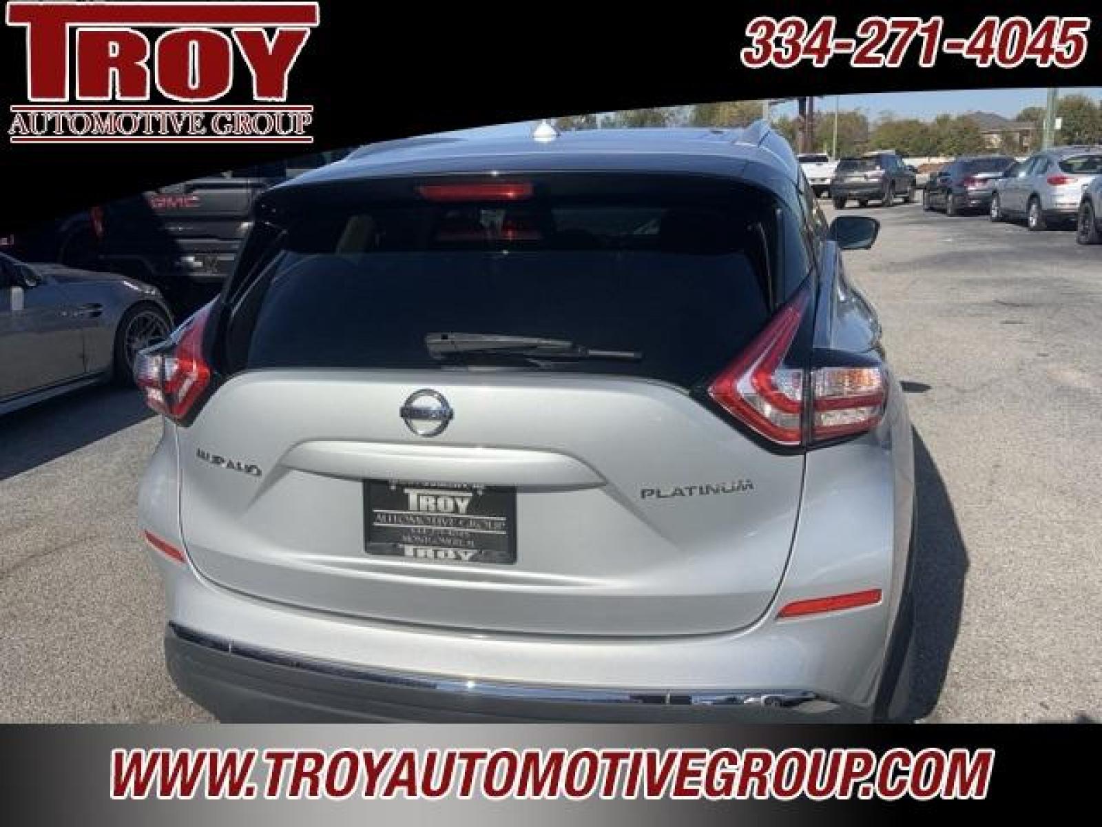 2016 Brilliant Silver Metallic /Brown Nissan Murano Platinum (5N1AZ2MG5GN) with an 3.5L V6 DOHC engine, CVT transmission, located at 6812 Atlanta Hwy, Montgomery, AL, 36117, (334) 271-4045, 32.382118, -86.178673 - Brilliant Silver Metallic 2016 Nissan Murano Platinum FWD 3.5L V6 DOHC CVT with Xtronic<br><br>Financing Available---Top Value for Trades.<br><br>21/28 City/Highway MPG - Photo #13