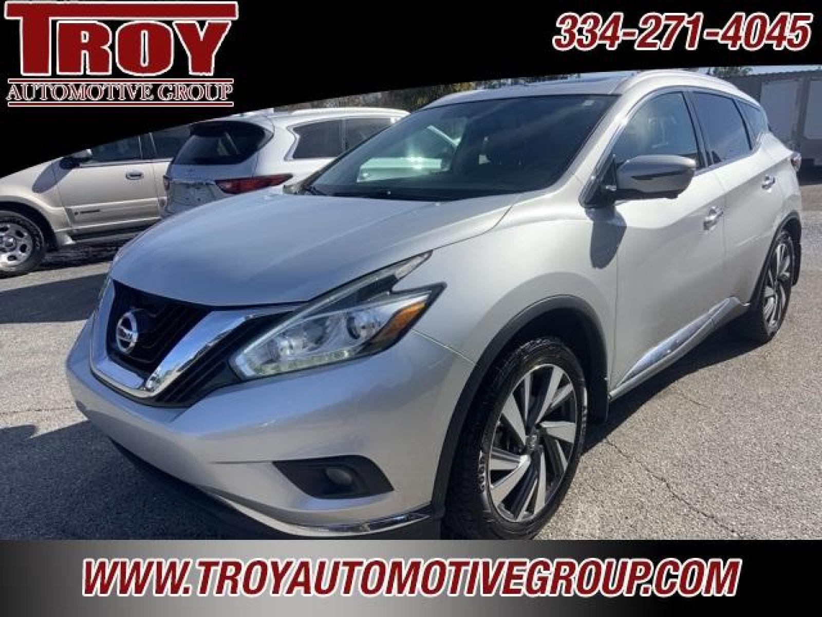 2016 Brilliant Silver Metallic /Brown Nissan Murano Platinum (5N1AZ2MG5GN) with an 3.5L V6 DOHC engine, CVT transmission, located at 6812 Atlanta Hwy, Montgomery, AL, 36117, (334) 271-4045, 32.382118, -86.178673 - Brilliant Silver Metallic 2016 Nissan Murano Platinum FWD 3.5L V6 DOHC CVT with Xtronic<br><br>Financing Available---Top Value for Trades.<br><br>21/28 City/Highway MPG - Photo #6