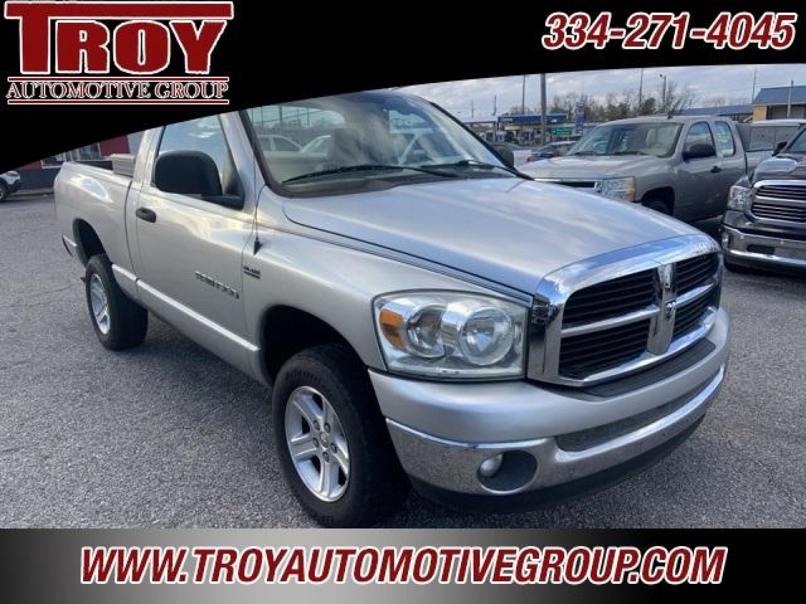 2007 Bright Silver Metallic Clearcoat /Medium Slate Gray Dodge Ram 1500 SLT (1D7HU16297J) with an HEMI 5.7L V8 Multi Displacement engine, Automatic transmission, located at 6812 Atlanta Hwy, Montgomery, AL, 36117, (334) 271-4045, 32.382118, -86.178673 - 1-Owner!!<br>4 x 4 !<br>Alloys!<br>Power Seat!!<br>5.7 V8 Hemi!!<br> - Photo #4