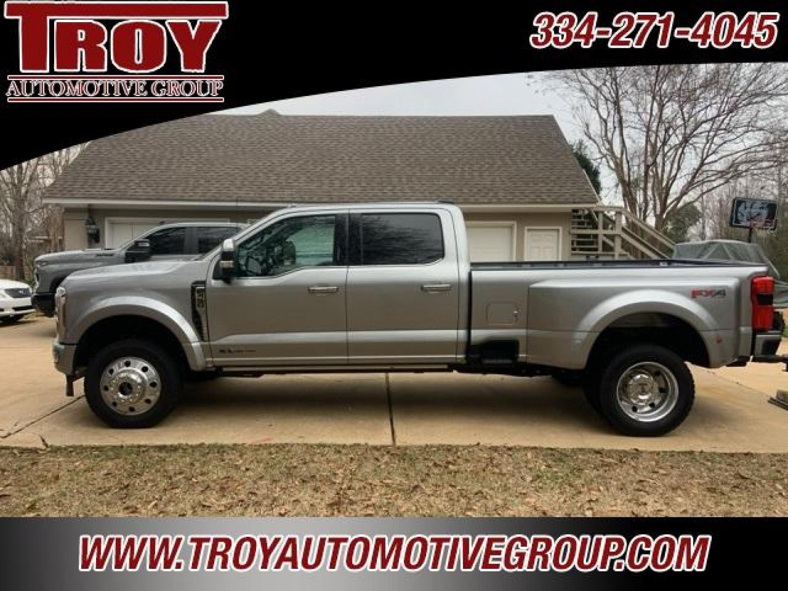 2024 Iconic Silver Metallic /Black Onyx Ford F-450SD Platinum (1FT8W4DT9RE) with an Power Stroke 6.7L V8 DI 32V OHV Turbodiesel engine, Automatic transmission, located at 6812 Atlanta Hwy, Montgomery, AL, 36117, (334) 271-4045, 32.382118, -86.178673 - Iconic Silver Metallic 2024 Ford F-450SD Platinum 4WD DRW Power Stroke 6.7L V8 DI 32V OHV Turbodiesel 10-Speed Automatic<br><br>Financing Available---Top Value for Trades. - Photo #0