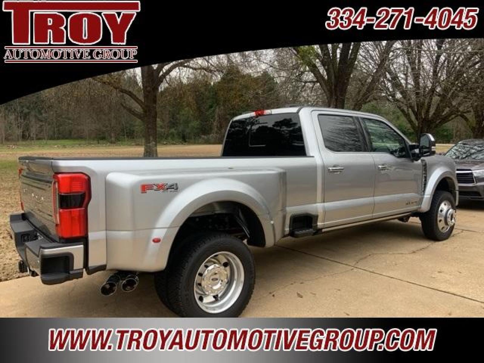 2024 Iconic Silver Metallic /Black Onyx Ford F-450SD Platinum (1FT8W4DT9RE) with an Power Stroke 6.7L V8 DI 32V OHV Turbodiesel engine, Automatic transmission, located at 6812 Atlanta Hwy, Montgomery, AL, 36117, (334) 271-4045, 32.382118, -86.178673 - Iconic Silver Metallic 2024 Ford F-450SD Platinum 4WD DRW Power Stroke 6.7L V8 DI 32V OHV Turbodiesel 10-Speed Automatic<br><br>Financing Available---Top Value for Trades. - Photo #4