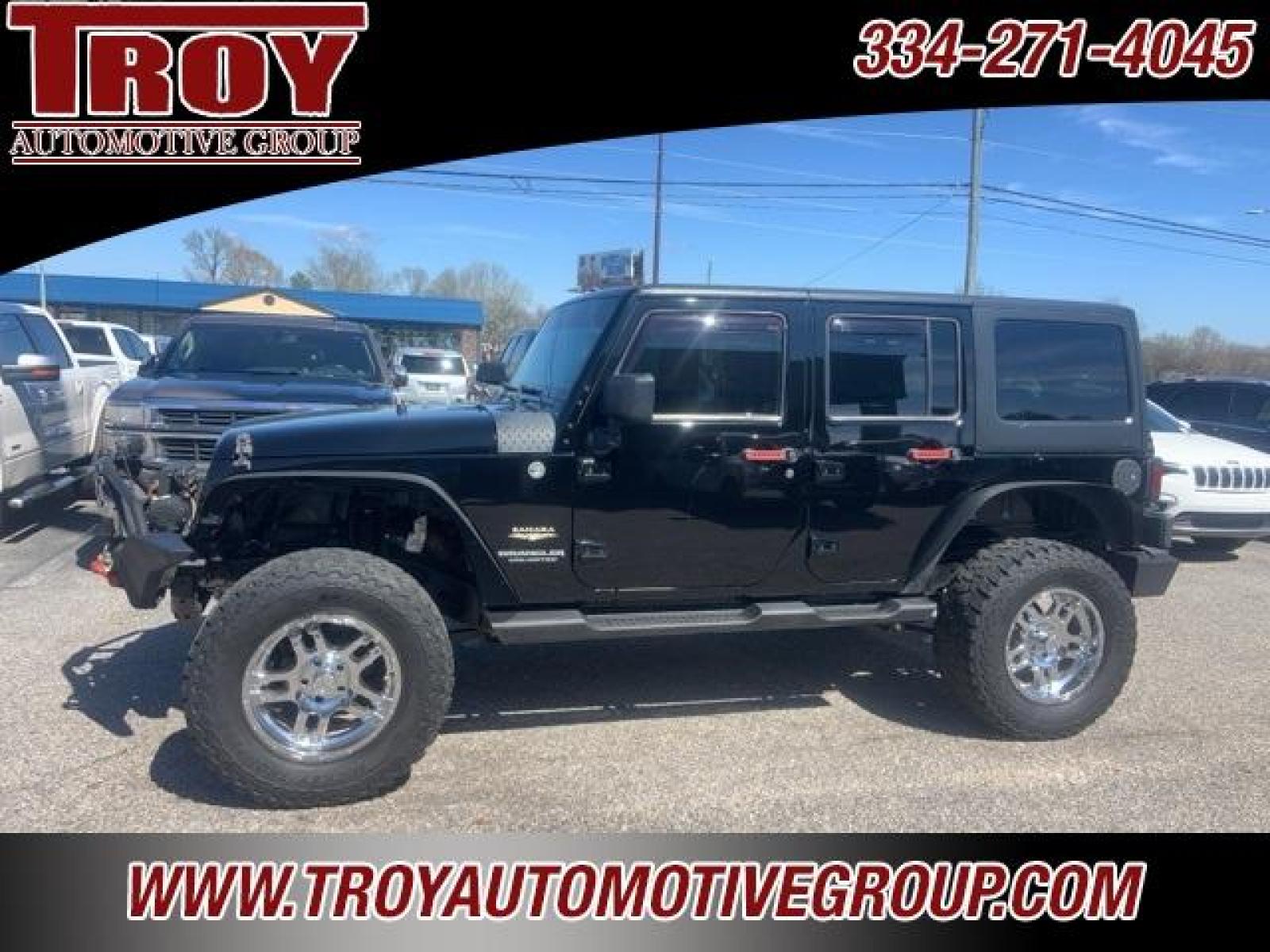 2014 Black Clearcoat /Black Jeep Wrangler Unlimited Sahara (1C4BJWEG4EL) with an 3.6L V6 24V VVT engine, Automatic transmission, located at 6812 Atlanta Hwy, Montgomery, AL, 36117, (334) 271-4045, 32.382118, -86.178673 - Black Clearcoat 2014 Jeep Wrangler Unlimited Sahara 4WD 3.6L V6 24V VVT 5-Speed Automatic<br><br>Financing Available---Top Value for Trades. - Photo #0