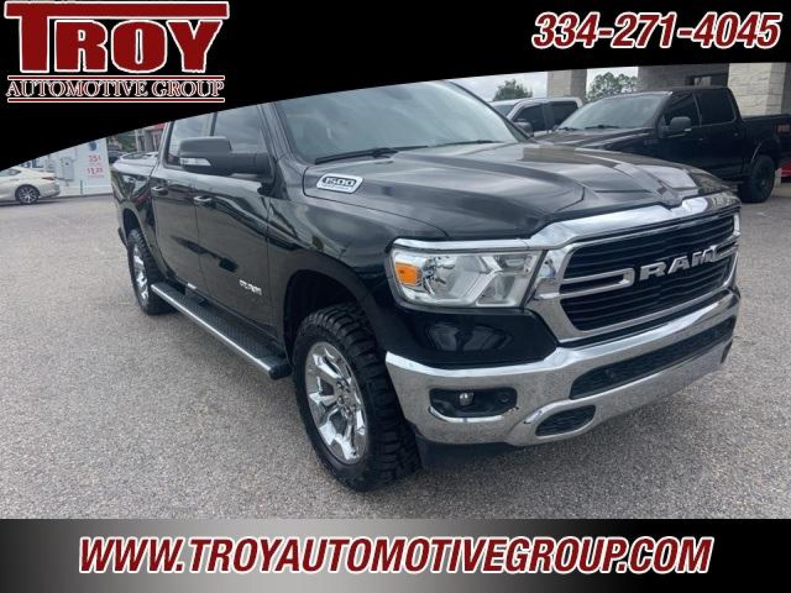 2021 Diamond Black Crystal Pearlcoat /Diesel Gray/Black Ram 1500 Big Horn/Lone Star (1C6SRFFT8MN) with an HEMI 5.7L V8 Multi Displacement VVT engine, Automatic transmission, located at 6812 Atlanta Hwy, Montgomery, AL, 36117, (334) 271-4045, 32.382118, -86.178673 - 1-Owner Local Trade!!<br>New 33x12.50x20 tires and level kit!!<br>Navigation!!<br>Premium 20 Wheels!!<br>Alpine Sound System!!<br>Hemi E-Torque V8 Engine!!<br>Heated Seats!!<br>Power Driver Seat <br>Tow Package!!<br>Flip Up Premium Bed Cover !!<br>Remote Start! - Photo #58