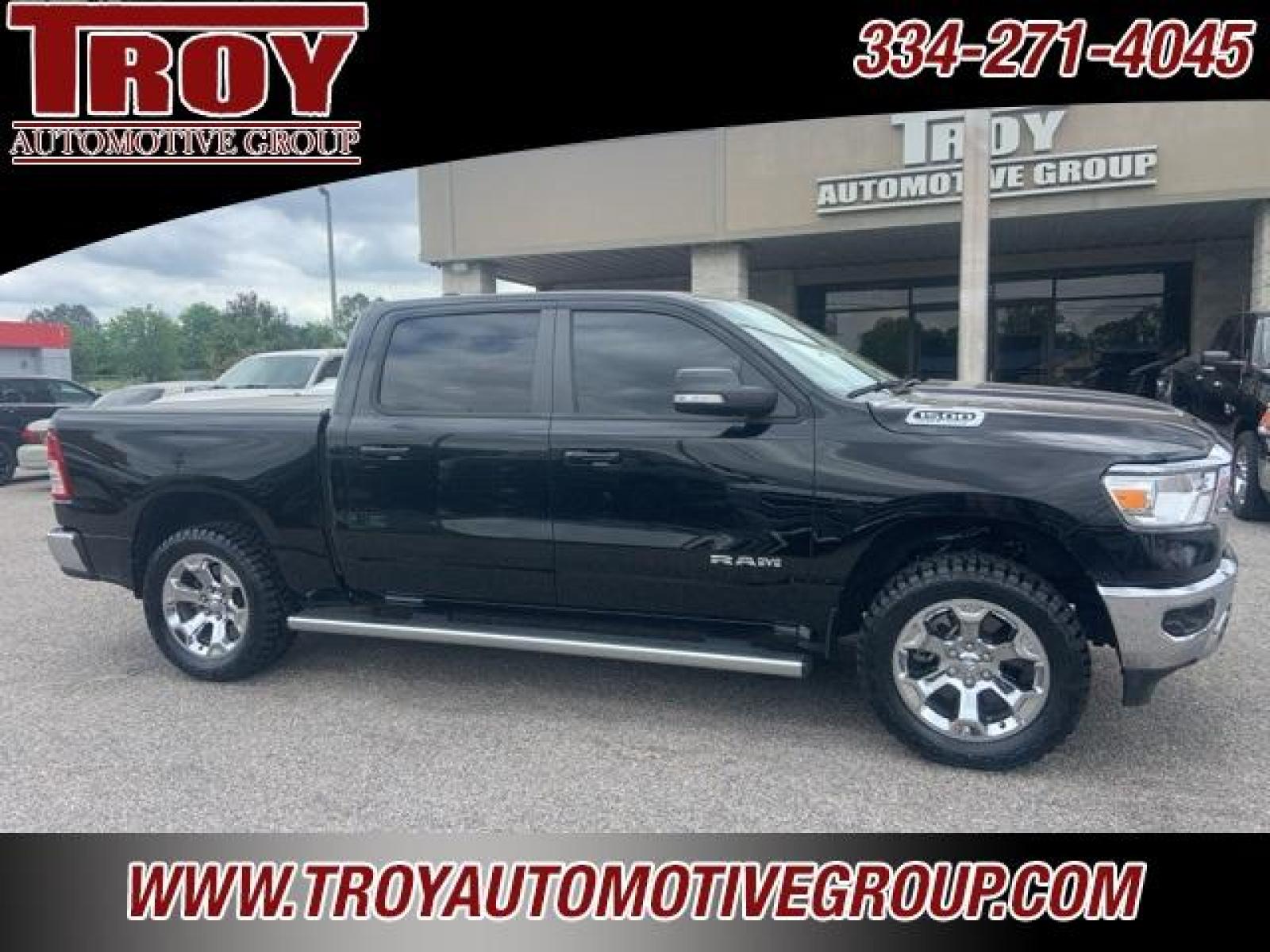 2021 Diamond Black Crystal Pearlcoat /Diesel Gray/Black Ram 1500 Big Horn/Lone Star (1C6SRFFT8MN) with an HEMI 5.7L V8 Multi Displacement VVT engine, Automatic transmission, located at 6812 Atlanta Hwy, Montgomery, AL, 36117, (334) 271-4045, 32.382118, -86.178673 - 1-Owner Local Trade!!<br>New 33x12.50x20 tires and level kit!!<br>Navigation!!<br>Premium 20 Wheels!!<br>Alpine Sound System!!<br>Hemi E-Torque V8 Engine!!<br>Heated Seats!!<br>Power Driver Seat <br>Tow Package!!<br>Flip Up Premium Bed Cover !!<br>Remote Start! - Photo #2