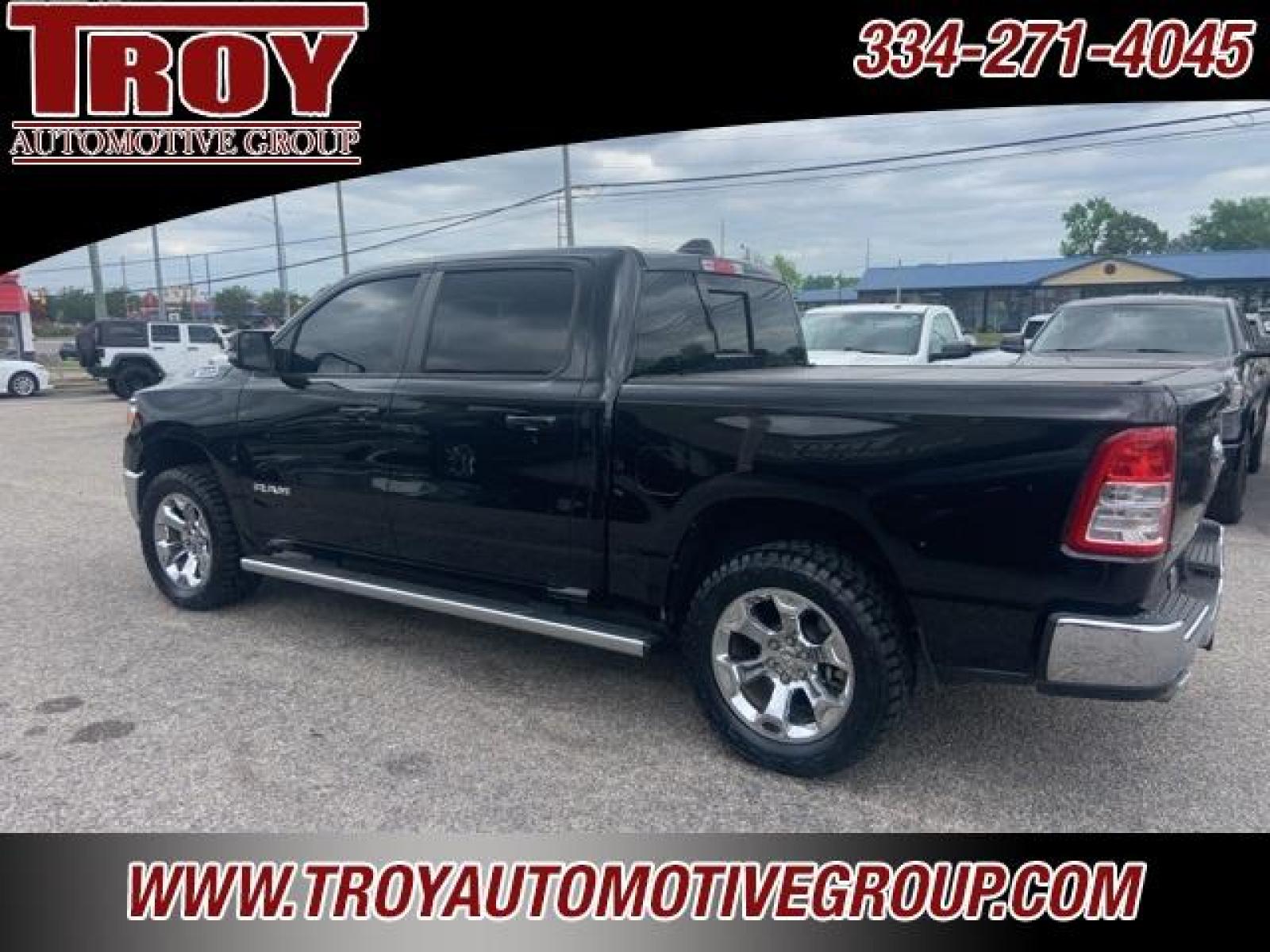 2021 Diamond Black Crystal Pearlcoat /Diesel Gray/Black Ram 1500 Big Horn/Lone Star (1C6SRFFT8MN) with an HEMI 5.7L V8 Multi Displacement VVT engine, Automatic transmission, located at 6812 Atlanta Hwy, Montgomery, AL, 36117, (334) 271-4045, 32.382118, -86.178673 - 1-Owner Local Trade!!<br>New 33x12.50x20 tires and level kit!!<br>Navigation!!<br>Premium 20 Wheels!!<br>Alpine Sound System!!<br>Hemi E-Torque V8 Engine!!<br>Heated Seats!!<br>Power Driver Seat <br>Tow Package!!<br>Flip Up Premium Bed Cover !!<br>Remote Start! - Photo #3