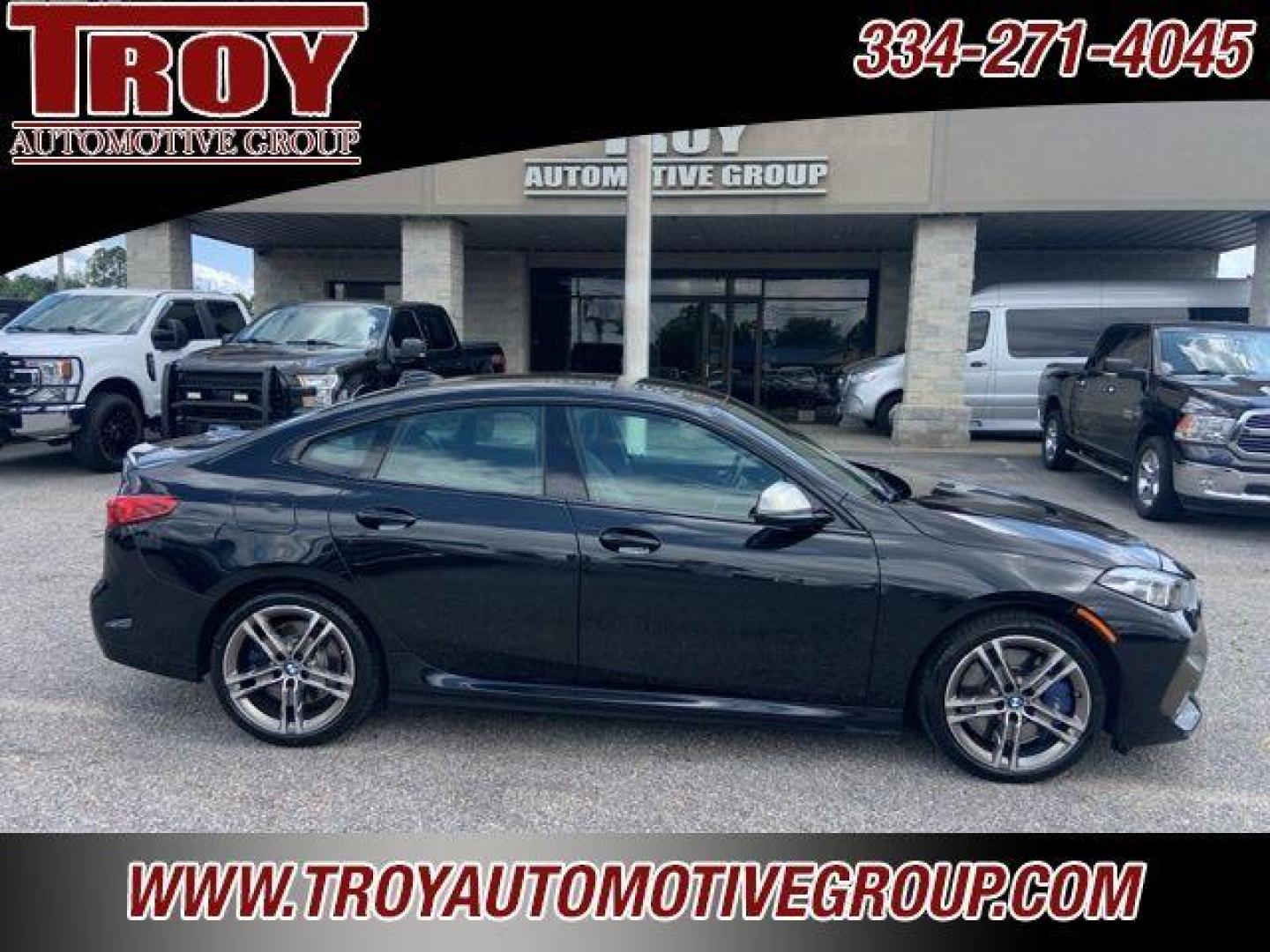 2020 Black Sapphire Metallic /Cognac BMW 2 Series M235i Gran Coupe xDrive (WBA13AL06L7) with an 2.0L 4-Cylinder engine, Automatic transmission, located at 6812 Atlanta Hwy, Montgomery, AL, 36117, (334) 271-4045, 32.382118, -86.178673 - Photo#0