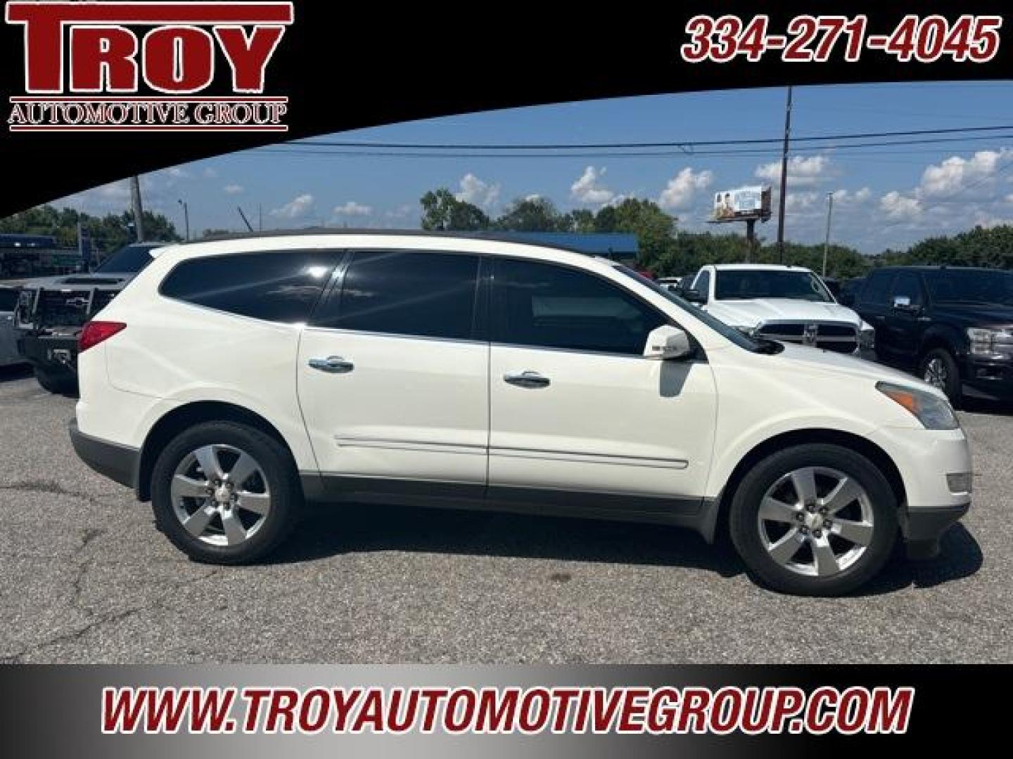 2012 White /Light Gray Chevrolet Traverse LTZ (1GNKVLED3CJ) with an 3.6L V6 SIDI engine, Automatic transmission, located at 6812 Atlanta Hwy, Montgomery, AL, 36117, (334) 271-4045, 32.382118, -86.178673 - Photo#1
