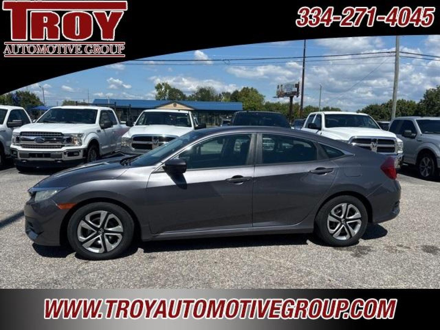 2016 Modern Steel Metallic /Black Honda Civic LX (2HGFC2F53GH) with an 2.0L I4 DOHC 16V i-VTEC engine, CVT transmission, located at 6812 Atlanta Hwy, Montgomery, AL, 36117, (334) 271-4045, 32.382118, -86.178673 - Photo#2