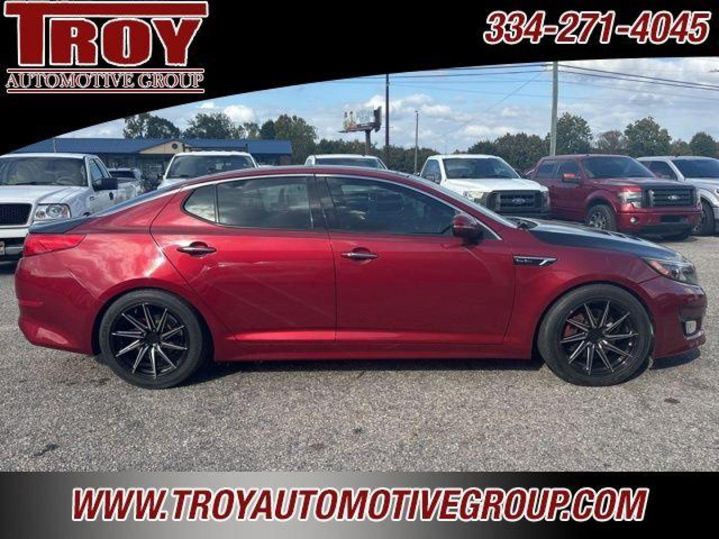 2015 Red Metallic /Black Kia Optima SX (5XXGR4A62FG) with an 2.0L I4 DGI DOHC Turbocharged engine, Automatic transmission, located at 6812 Atlanta Hwy, Montgomery, AL, 36117, (334) 271-4045, 32.382118, -86.178673 - Recent Arrival!<br>Custom Exhaust!!<br>Cold Air Intake!!<br>Carbon Fiber Hood!!<br>Sunroof!! Leather!! Navigation!!<br><br><br>Remington Red Metallic 2015 Kia Optima SXL FWD Turbo 2.0L I4 DGI DOHC Turbocharged 6-Speed Automatic with Sportmatic<br><br>Financing Available---Top Value for Trades.<br><b - Photo#11