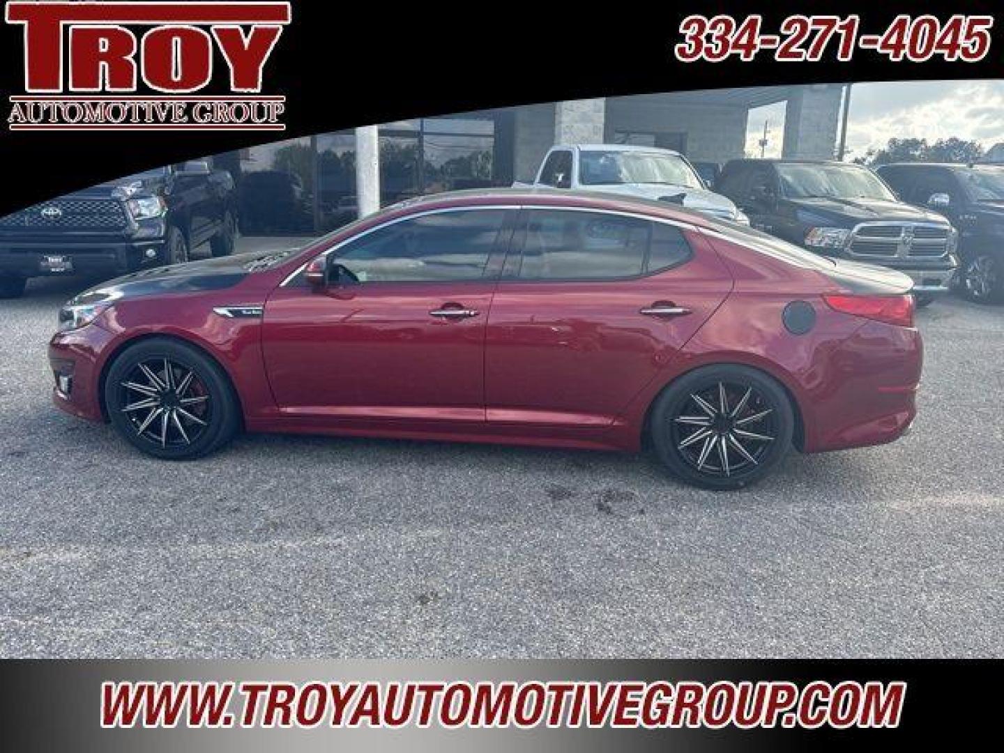 2015 Red Metallic /Black Kia Optima SX (5XXGR4A62FG) with an 2.0L I4 DGI DOHC Turbocharged engine, Automatic transmission, located at 6812 Atlanta Hwy, Montgomery, AL, 36117, (334) 271-4045, 32.382118, -86.178673 - Recent Arrival!<br>Custom Exhaust!!<br>Cold Air Intake!!<br>Carbon Fiber Hood!!<br>Sunroof!! Leather!! Navigation!!<br><br><br>Remington Red Metallic 2015 Kia Optima SXL FWD Turbo 2.0L I4 DGI DOHC Turbocharged 6-Speed Automatic with Sportmatic<br><br>Financing Available---Top Value for Trades.<br><b - Photo#19
