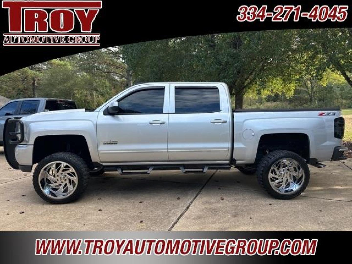 2018 Silver Ice Metallic /Black Chevrolet Silverado 1500 LT (3GCUKREC4JG) with an EcoTec3 5.3L V8 engine, Automatic transmission, located at 6812 Atlanta Hwy, Montgomery, AL, 36117, (334) 271-4045, 32.382118, -86.178673 - Photo#0