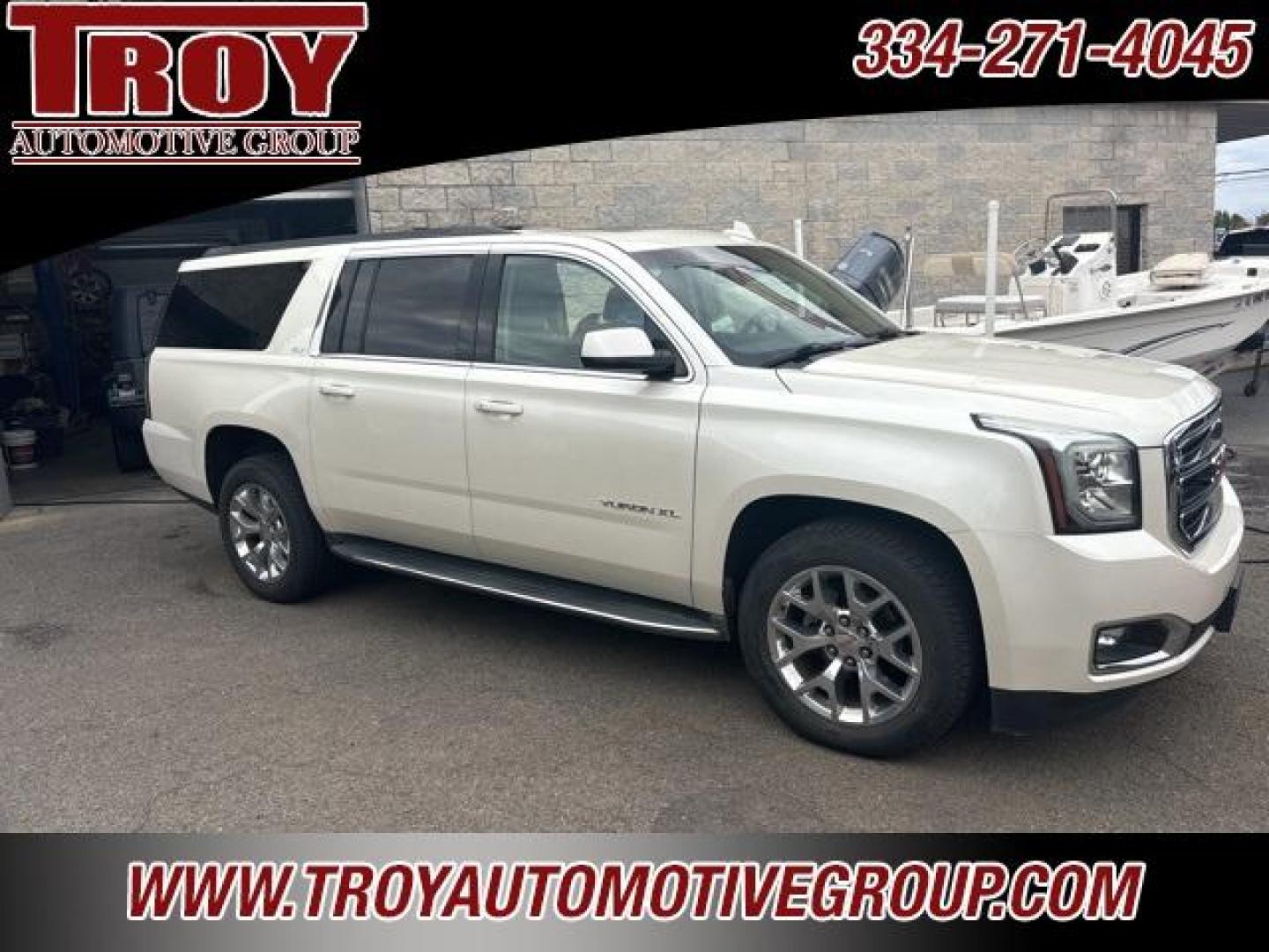 2015 White Diamond Tricoat /Cocoa/Dune GMC Yukon XL SLT (1GKS1HKC2FR) with an V8 engine, Automatic transmission, located at 6812 Atlanta Hwy, Montgomery, AL, 36117, (334) 271-4045, 32.382118, -86.178673 - 1-Owner!!<br>White Diamond Tricoat!!<br>Power Sunroof!!<br>Navigation!!<br>DVD w/Head Phones!!<br>2nd Row Bucket Seats!!<br>Premium 20 Wheels!!<br>2-Master Keys!! - Photo#0