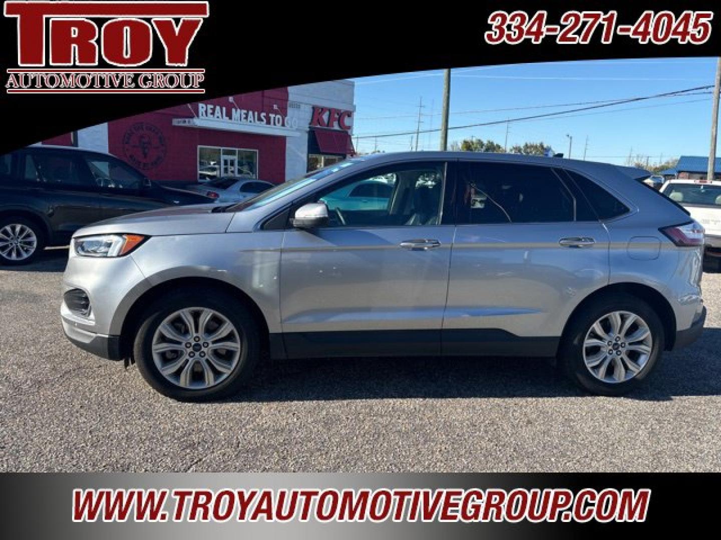 2022 Silver Metallic /Ebony Ford Edge Titanium (2FMPK4K95NB) with an EcoBoost 2.0L I4 GTDi DOHC Turbocharged VCT engine, Automatic transmission, located at 6812 Atlanta Hwy, Montgomery, AL, 36117, (334) 271-4045, 32.382118, -86.178673 - Silver Metallic 2022 Ford Edge Titanium AWD EcoBoost 2.0L I4 GTDi DOHC Turbocharged VCT 8-Speed Automatic<br><br>Financing Available---Top Value for Trades.<br><br>Odometer is 8569 miles below market average! 21/28 City/Highway MPG- Photo#2