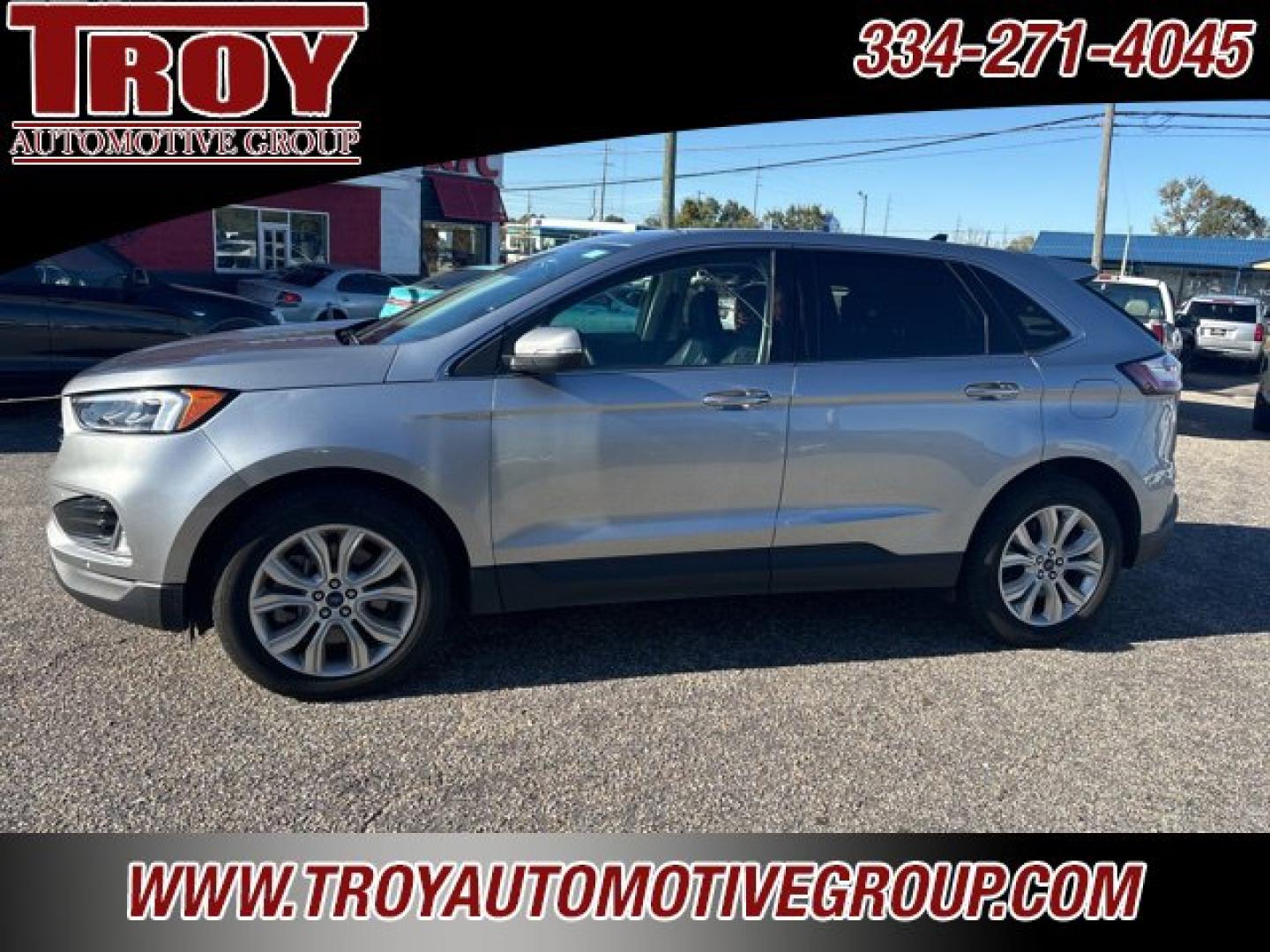 2022 Silver Metallic /Ebony Ford Edge Titanium (2FMPK4K95NB) with an EcoBoost 2.0L I4 GTDi DOHC Turbocharged VCT engine, Automatic transmission, located at 6812 Atlanta Hwy, Montgomery, AL, 36117, (334) 271-4045, 32.382118, -86.178673 - Silver Metallic 2022 Ford Edge Titanium AWD EcoBoost 2.0L I4 GTDi DOHC Turbocharged VCT 8-Speed Automatic<br><br>Financing Available---Top Value for Trades.<br><br>Odometer is 8569 miles below market average! 21/28 City/Highway MPG- Photo#3