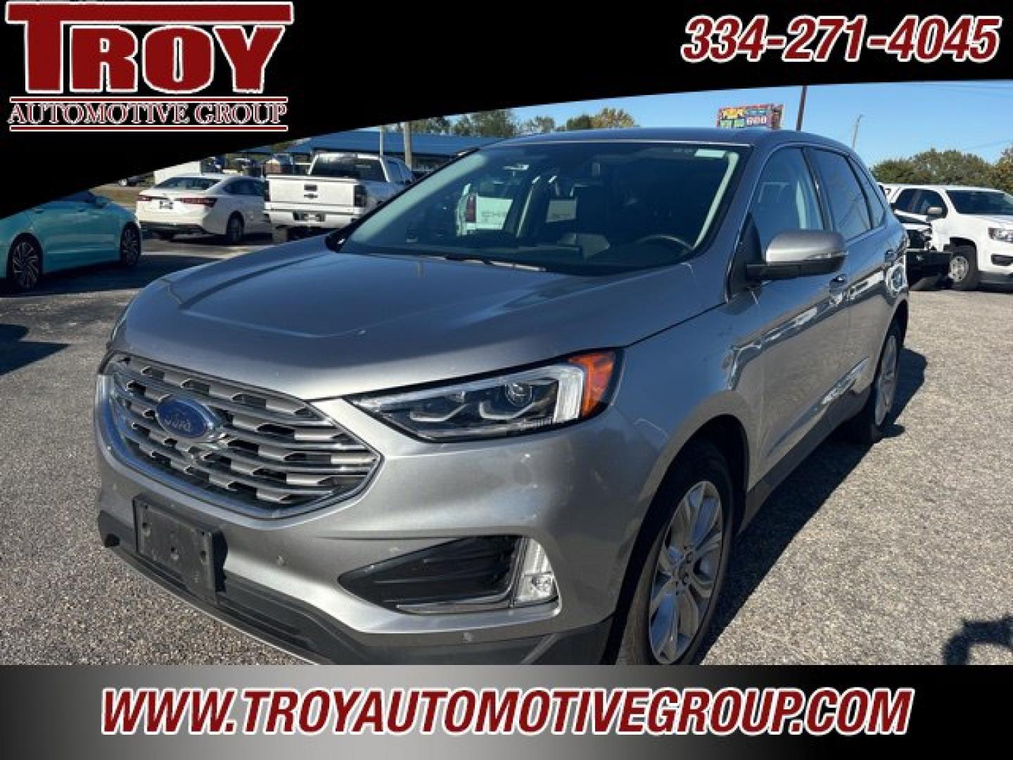 2022 Silver Metallic /Ebony Ford Edge Titanium (2FMPK4K95NB) with an EcoBoost 2.0L I4 GTDi DOHC Turbocharged VCT engine, Automatic transmission, located at 6812 Atlanta Hwy, Montgomery, AL, 36117, (334) 271-4045, 32.382118, -86.178673 - Silver Metallic 2022 Ford Edge Titanium AWD EcoBoost 2.0L I4 GTDi DOHC Turbocharged VCT 8-Speed Automatic<br><br>Financing Available---Top Value for Trades.<br><br>Odometer is 8569 miles below market average! 21/28 City/Highway MPG- Photo#5