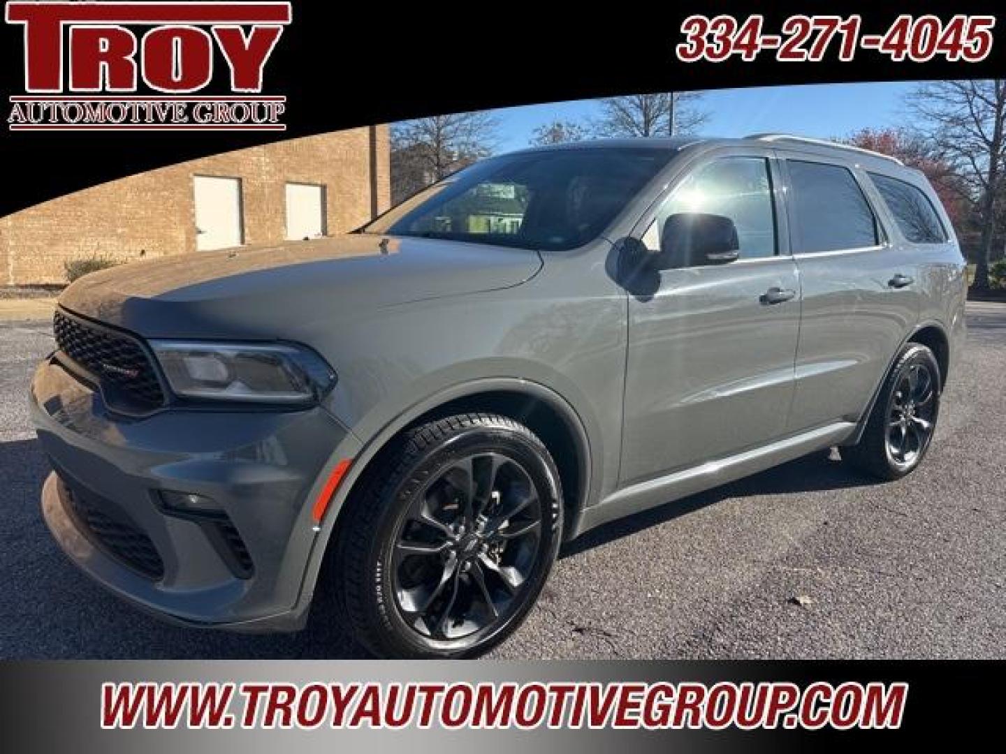 2021 Destroyer Gray Clearcoat /Black Dodge Durango GT Plus (1C4RDHDG1MC) with an 3.6L V6 24V VVT engine, Automatic transmission, located at 6812 Atlanta Hwy, Montgomery, AL, 36117, (334) 271-4045, 32.382118, -86.178673 - Photo#4