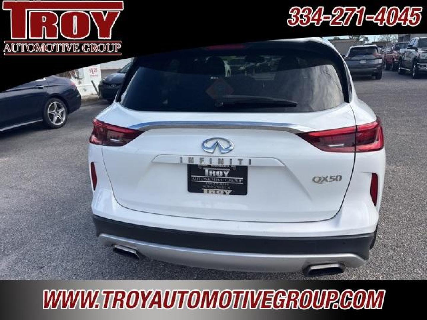 2020 Lunar White /Graphite INFINITI QX50 LUXE (3PCAJ5M1XLF) with an I4 engine, CVT transmission, located at 6812 Atlanta Hwy, Montgomery, AL, 36117, (334) 271-4045, 32.382118, -86.178673 - Photo#15