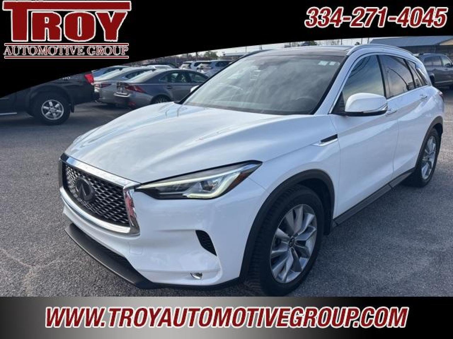 2020 Lunar White /Graphite INFINITI QX50 LUXE (3PCAJ5M1XLF) with an I4 engine, CVT transmission, located at 6812 Atlanta Hwy, Montgomery, AL, 36117, (334) 271-4045, 32.382118, -86.178673 - Photo#6