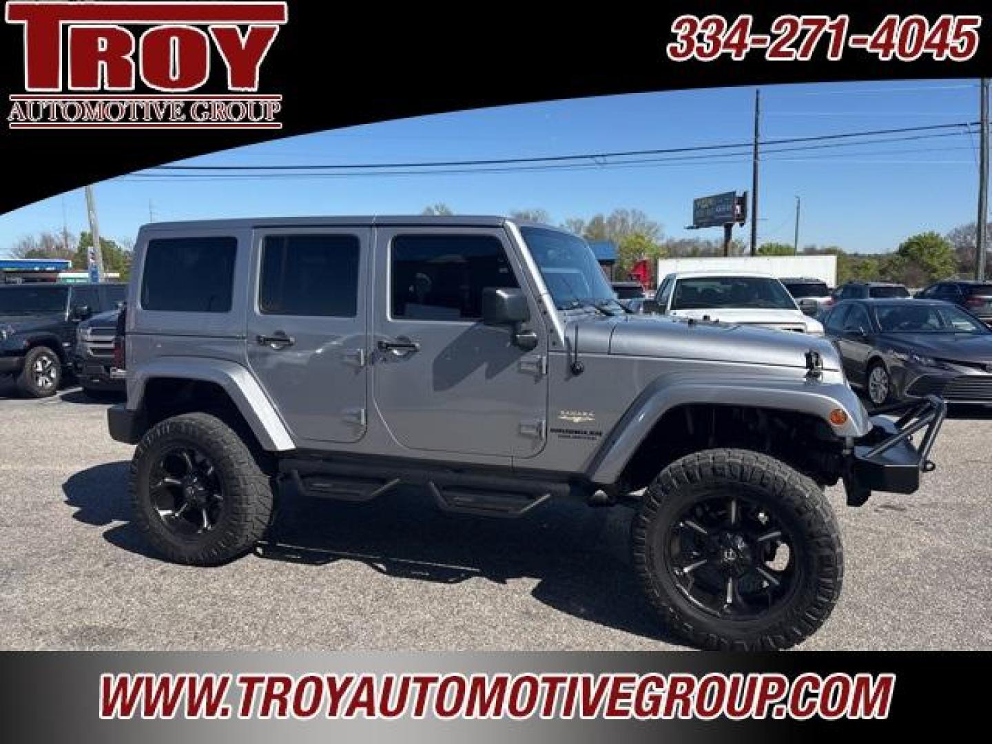 2013 Billet Metallic Clearcoat /Black Interior Jeep Wrangler Unlimited Sahara (1C4BJWEG3DL) with an 3.6L V6 24V VVT engine, Automatic transmission, located at 6812 Atlanta Hwy, Montgomery, AL, 36117, (334) 271-4045, 32.382118, -86.178673 - Fuel Wheels w/ Full Matching Spare!!<br>2-Master Remote Entry Keys!!<br>Painted To Match Hard Top!!<br>Front Bumper w/Rigid Lights!! <br>Step Bars!! - Photo#1