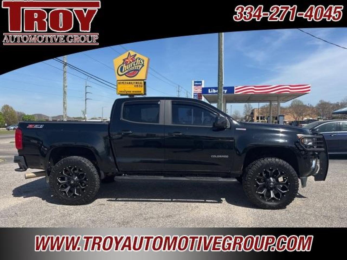 2017 Black /Jet Black Chevrolet Colorado Z71 (1GCPTDE13H1) with an 2.8L Duramax Turbodiesel engine, Automatic transmission, located at 6812 Atlanta Hwy, Montgomery, AL, 36117, (334) 271-4045, 32.382118, -86.178673 - 2.8L Diesel!! Z71 Package!!<br>Rough Country Lift!!<br>Fuel 20 Wheels w/Nitto Ridge Grappler Tires!<br>Brush Guard w/ Light Bar!!<br>Dual Power Front Seats!!<br>Heated Seats!!<br>Navigation w/Back Up Camera!!<br>Tow Package!! 2 Master Keys w/Remotes!!<br>Bedcover! - Photo#2