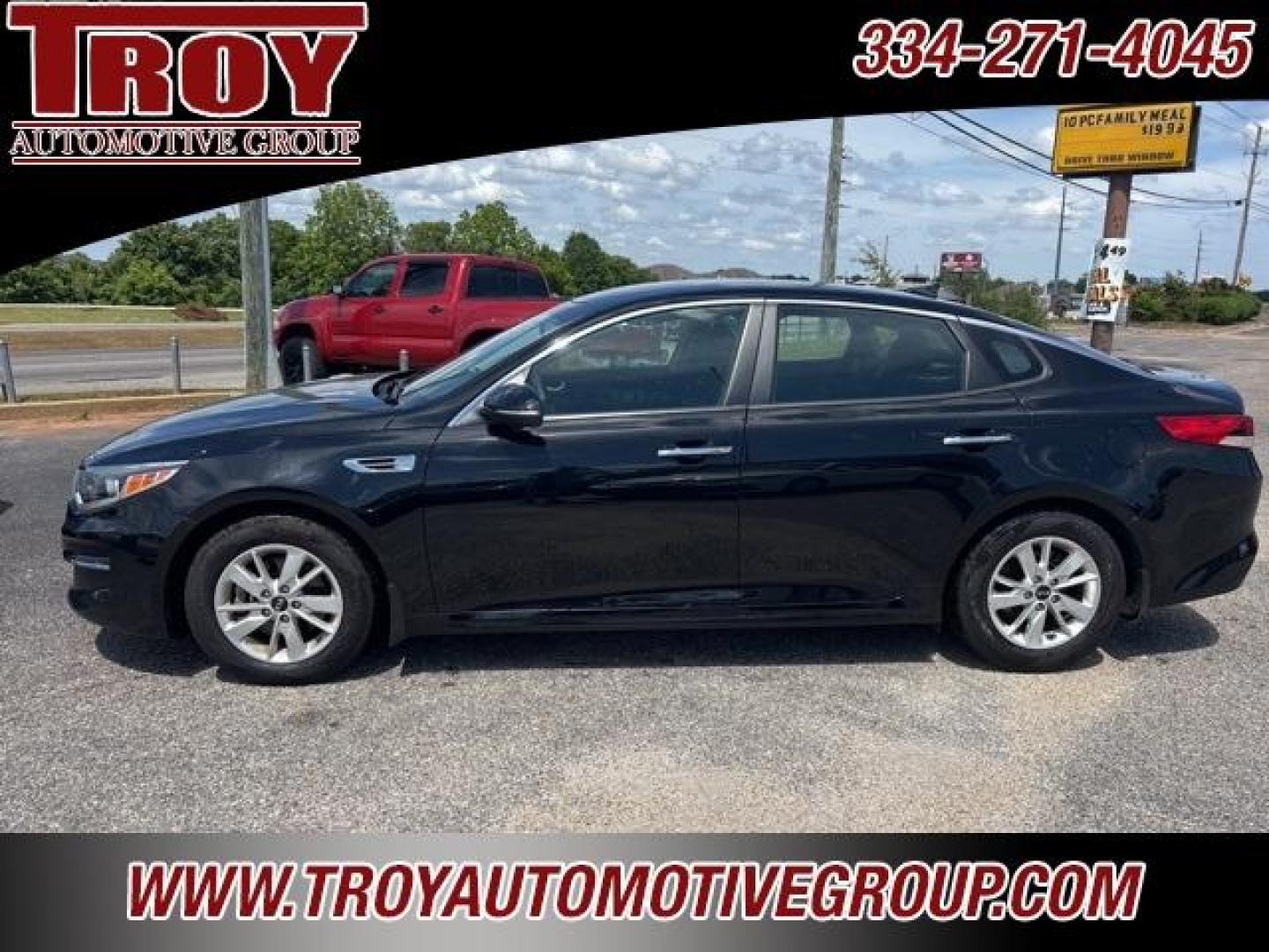 2016 Ebony Black /Black Kia Optima LX (5XXGT4L35GG) with an 2.4L I4 DGI DOHC engine, Automatic transmission, located at 6812 Atlanta Hwy, Montgomery, AL, 36117, (334) 271-4045, 32.382118, -86.178673 - Recent Arrival! New Price!<br>Alloys!!<br>Just Serviced!!<br><br>Ebony Black 2016 Kia Optima LX FWD 2.4L I4 DGI DOHC 6-Speed Automatic with Sportmatic<br><br>Financing Available---Top Value for Trades.<br><br>Odometer is 5000 miles below market average! 24/35 City/Highway MPG<br><br><br>Awards:<br> - Photo#1