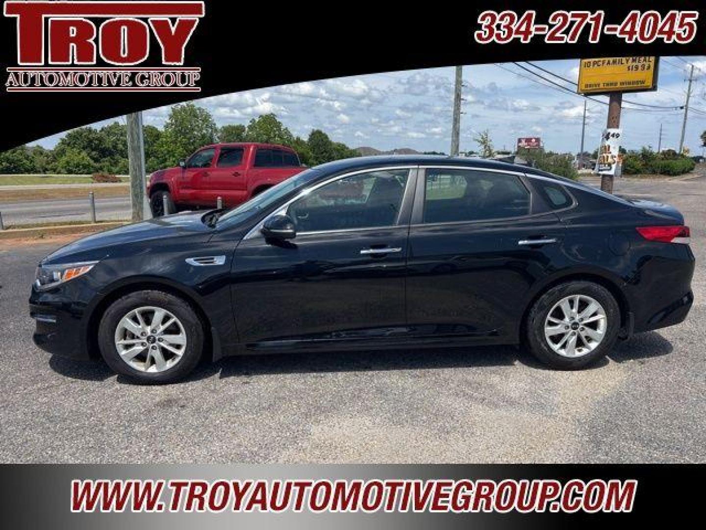 2016 Ebony Black /Black Kia Optima LX (5XXGT4L35GG) with an 2.4L I4 DGI DOHC engine, Automatic transmission, located at 6812 Atlanta Hwy, Montgomery, AL, 36117, (334) 271-4045, 32.382118, -86.178673 - Recent Arrival! New Price!<br>Alloys!!<br>Just Serviced!!<br><br>Ebony Black 2016 Kia Optima LX FWD 2.4L I4 DGI DOHC 6-Speed Automatic with Sportmatic<br><br>Financing Available---Top Value for Trades.<br><br>Odometer is 5000 miles below market average! 24/35 City/Highway MPG<br><br><br>Awards:<br> - Photo#0