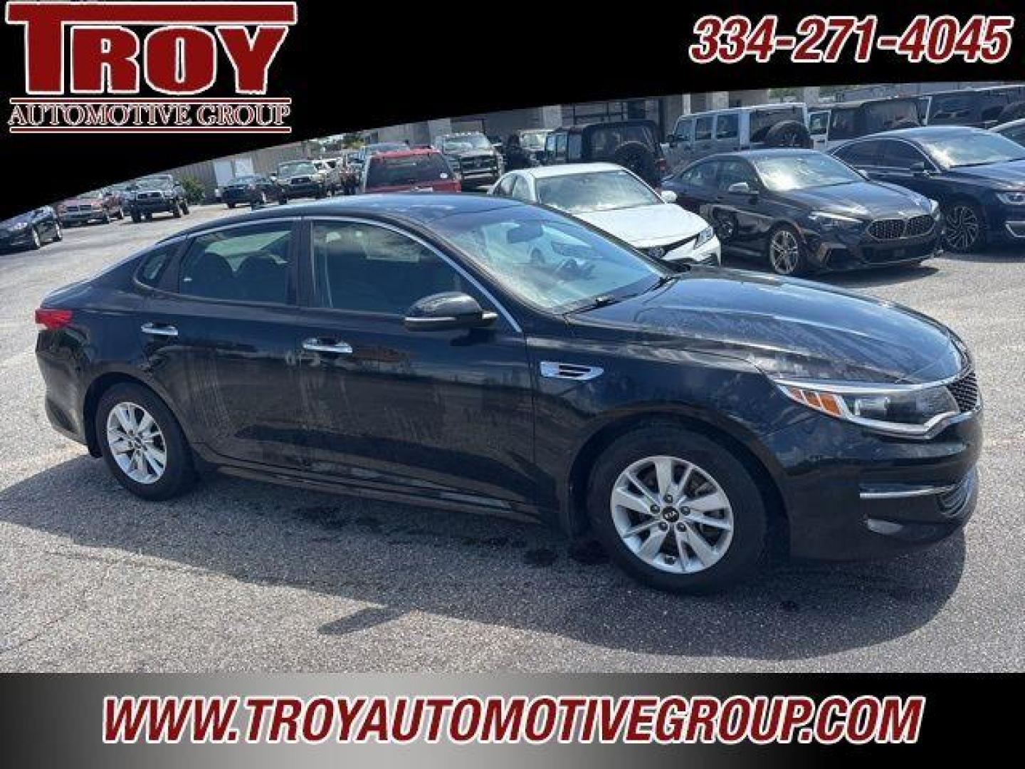 2016 Ebony Black /Black Kia Optima LX (5XXGT4L35GG) with an 2.4L I4 DGI DOHC engine, Automatic transmission, located at 6812 Atlanta Hwy, Montgomery, AL, 36117, (334) 271-4045, 32.382118, -86.178673 - Recent Arrival! New Price!<br>Alloys!!<br>Just Serviced!!<br><br>Ebony Black 2016 Kia Optima LX FWD 2.4L I4 DGI DOHC 6-Speed Automatic with Sportmatic<br><br>Financing Available---Top Value for Trades.<br><br>Odometer is 5000 miles below market average! 24/35 City/Highway MPG<br><br><br>Awards:<br> - Photo#8