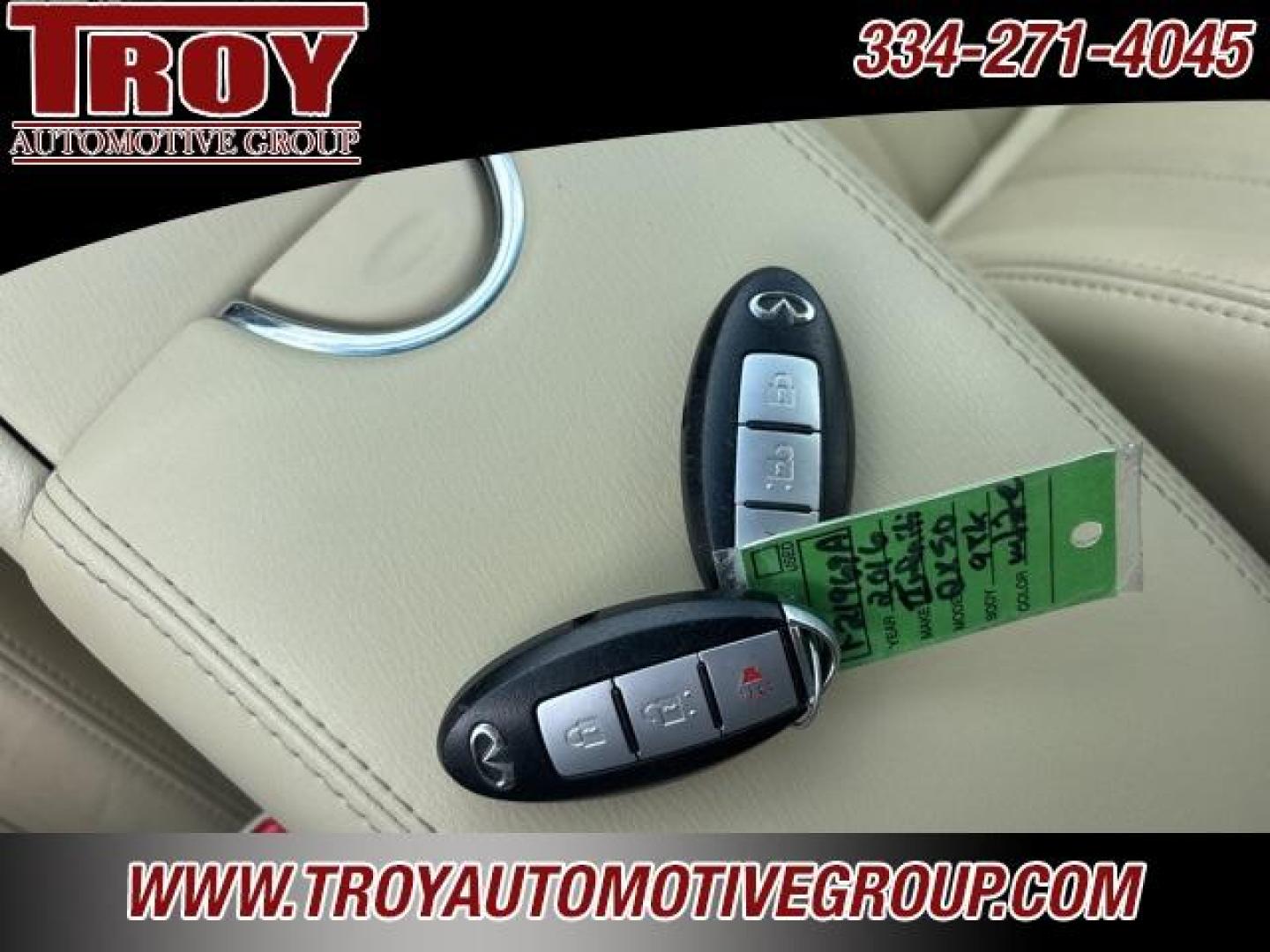 2016 Majestic White /Wheat INFINITI QX50 Base (JN1BJ0RP2GM) with an 3.7L V6 DOHC 24V engine, Automatic transmission, located at 6812 Atlanta Hwy, Montgomery, AL, 36117, (334) 271-4045, 32.382118, -86.178673 - 1-Owner!!<br>2-Master Keys!! - Photo#39