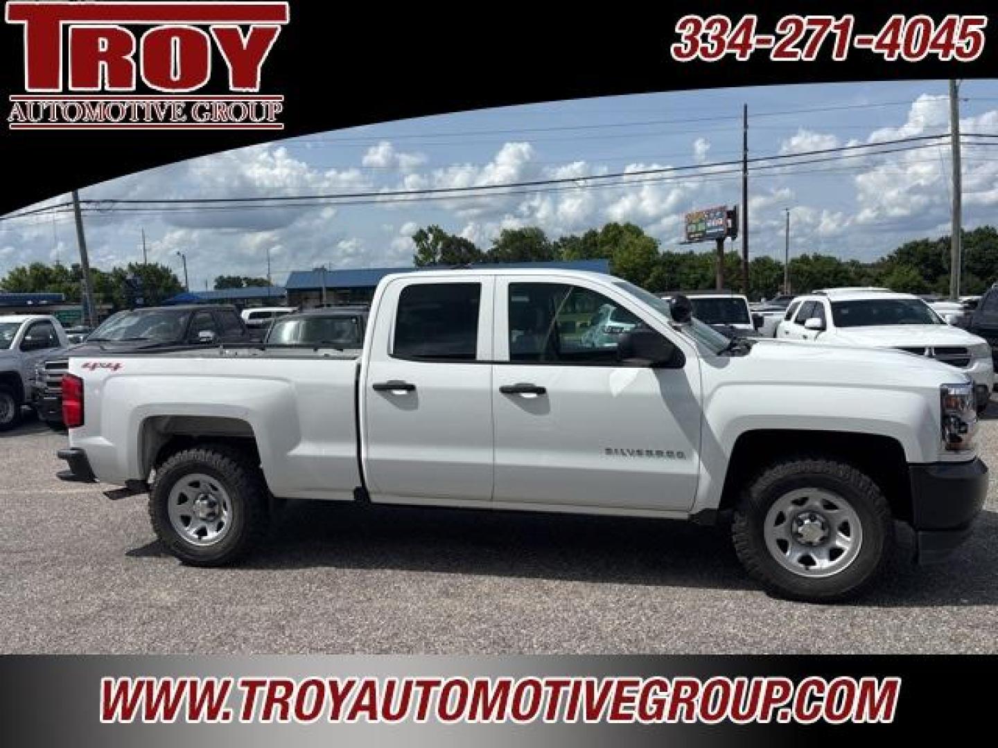 2016 Summit White /Dark Ash With Jet Black Interior Accents Chevrolet Silverado 1500 WT (1GCVKNEC7GZ) with an EcoTec3 5.3L V8 engine, Automatic transmission, located at 6812 Atlanta Hwy, Montgomery, AL, 36117, (334) 271-4045, 32.382118, -86.178673 - Summit White 2016 Chevrolet Silverado 1500 WT 4WD EcoTec3 5.3L V8 6-Speed Automatic Electronic with Overdrive<br><br>Financing Available---Top Value for Trades.<br><br>Odometer is 57016 miles below market average! - Photo#1